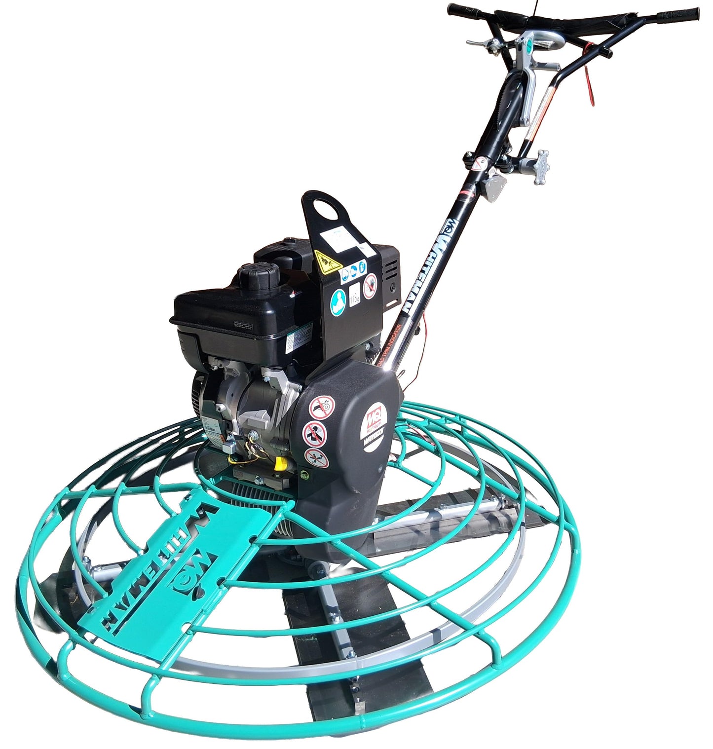 4-blade, 46", XR 1450 Engine, 9.0 HP, Min 60-130 Max RPM blade speed, With QXH QuickPitch Handle, Multiquip Whiteman B46B90 Walk Behind Power Trowel
