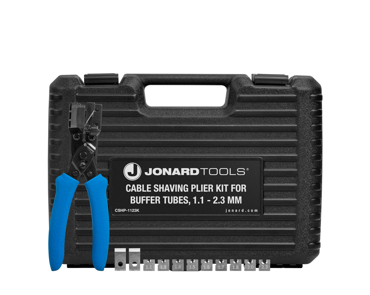 Jonard Tools CSHP-1123K Fiber Optic Cable Shaving Plier Kit, Buffer Tube Stripping Tool, 1.1–2.3 mm, Precision Midspan & Endspan Access Tool