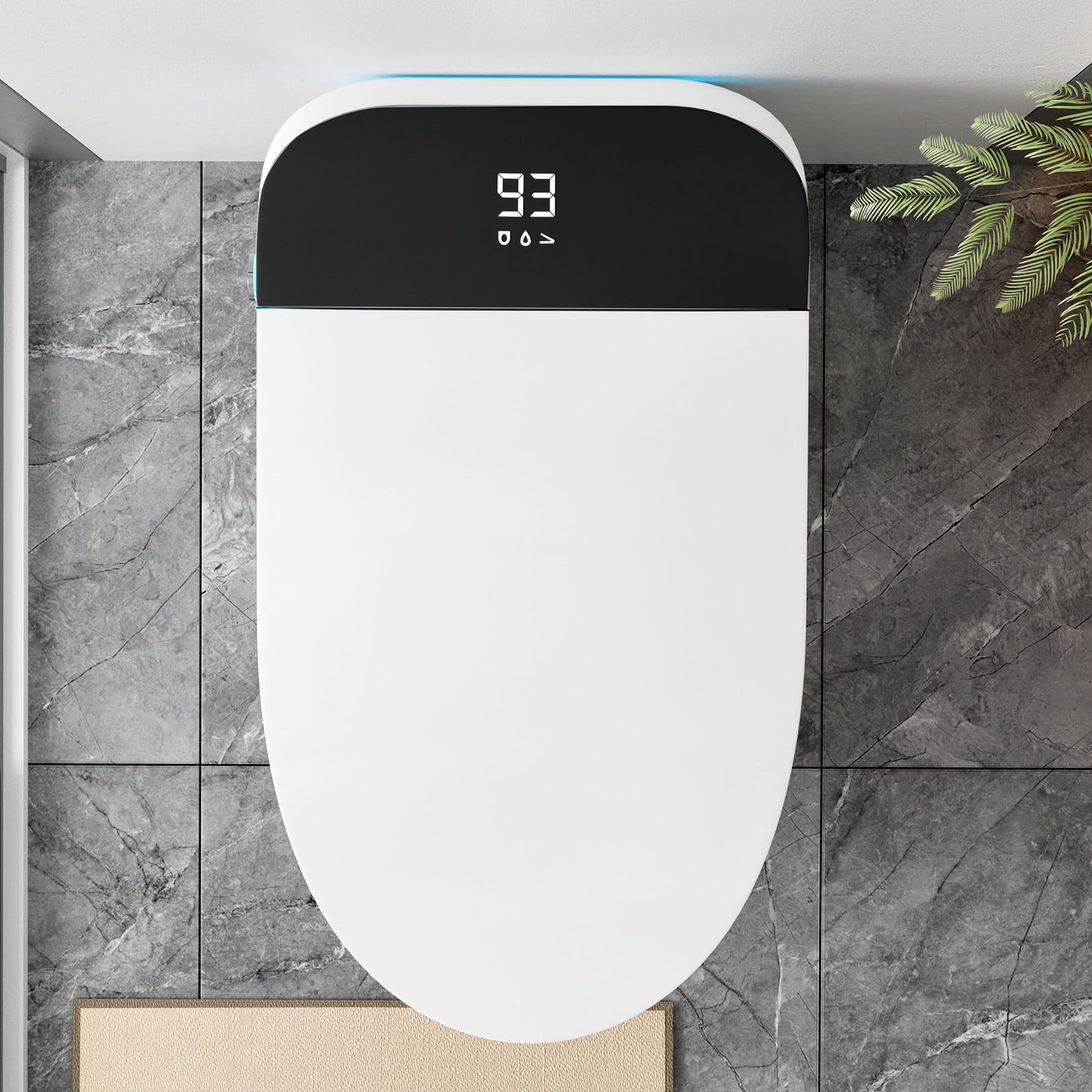 WinZo Smart Toilet, Tankless Toilets with Heated Seat, Auto Open & Close, Smart with Bidet Built In ADA Chair Comfort Height,Dryer and Warm Water Sprayer, Featuring Foot Sensor and Black LED Display
