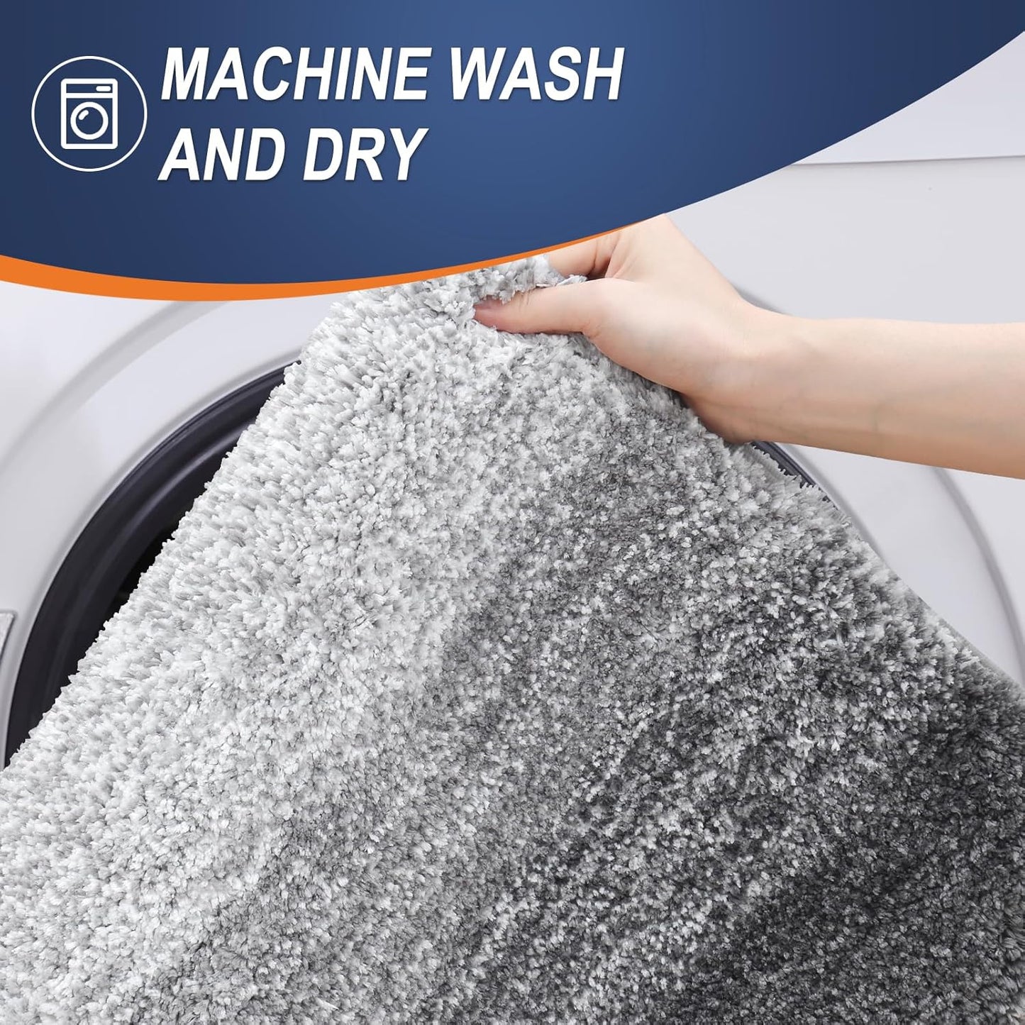 OLANLY Large Bathroom Rug Mat - Extra Soft Microfiber, Quick Dry & Machine Washable | 40x24, Grey