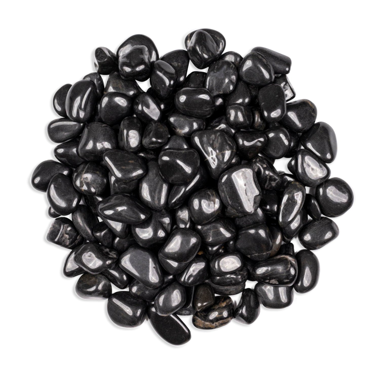 MSI Decorative Black Super Polished 0.25 in. to 0.75 in. Quartzite Pebbles 40 lb. Bag