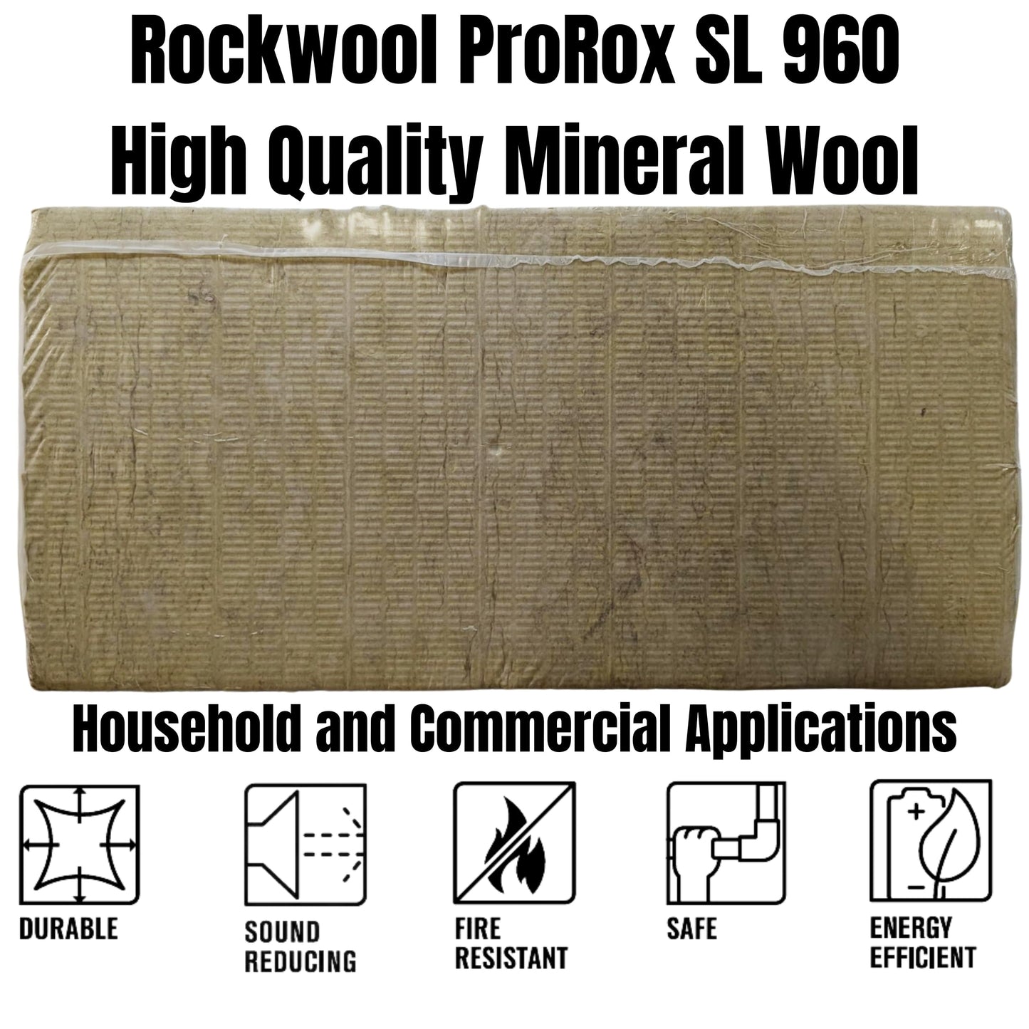 10 pk 24" x 24" x 1" Rockwool ProRox Mineral Wool, Replaces Owens Corning Thermafiber, BMW122-10PK