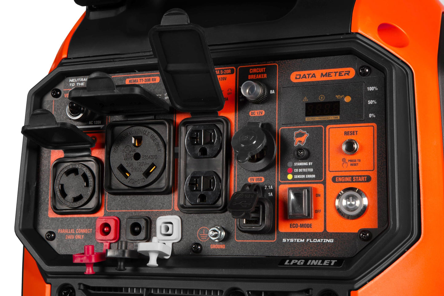 WEN 6800-Watt Dual Fuel RV-Ready Electric Start Portable Inverter Generator with Fuel Shut Off and CO Watchdog for Electric Vehicle Backup (DF680iX)