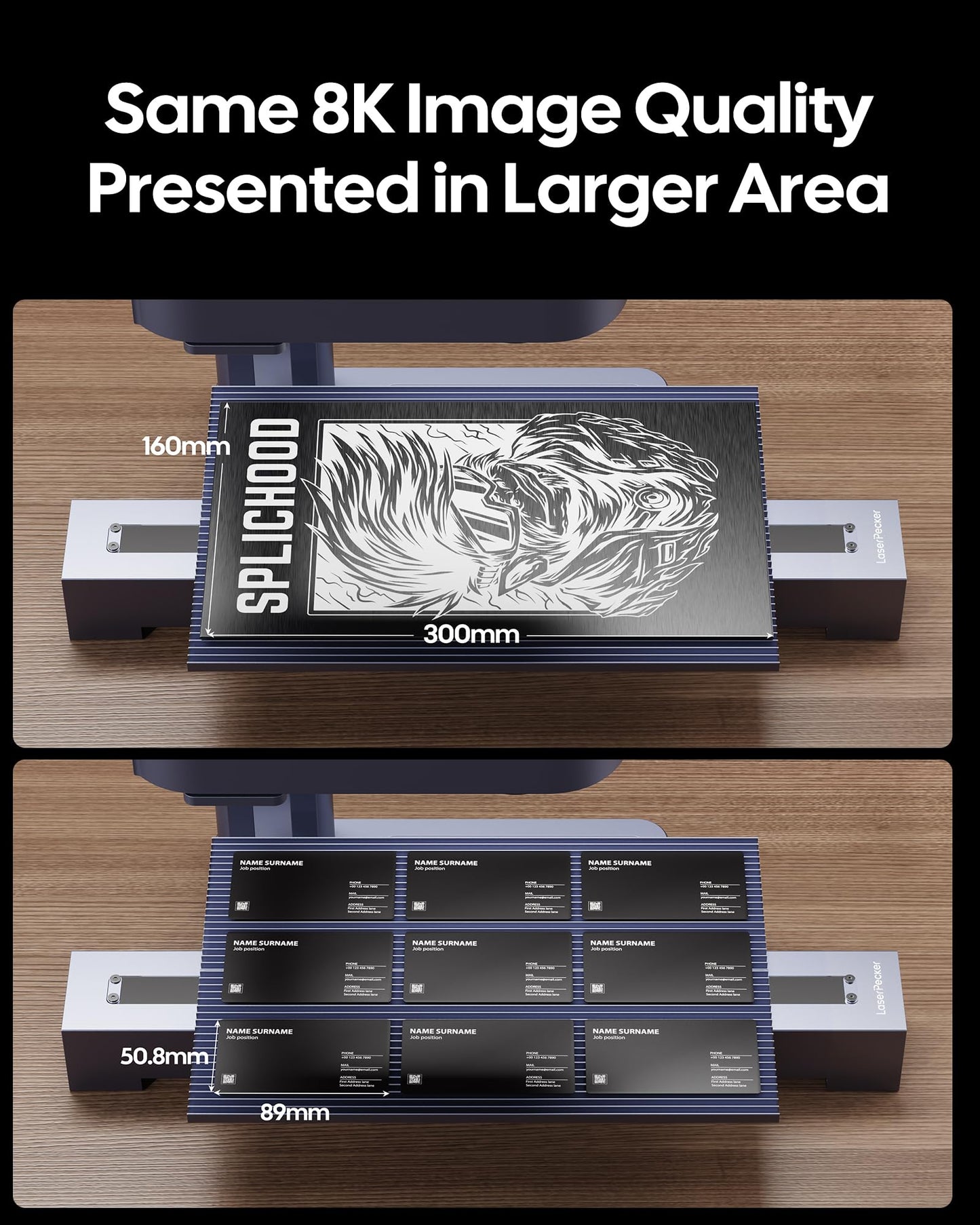 LaserPecker Slide Extension for LP4/LP5, Expand to 300x160mm Engraving Area- Pro Accessories for Batch Processing & Large Projects
