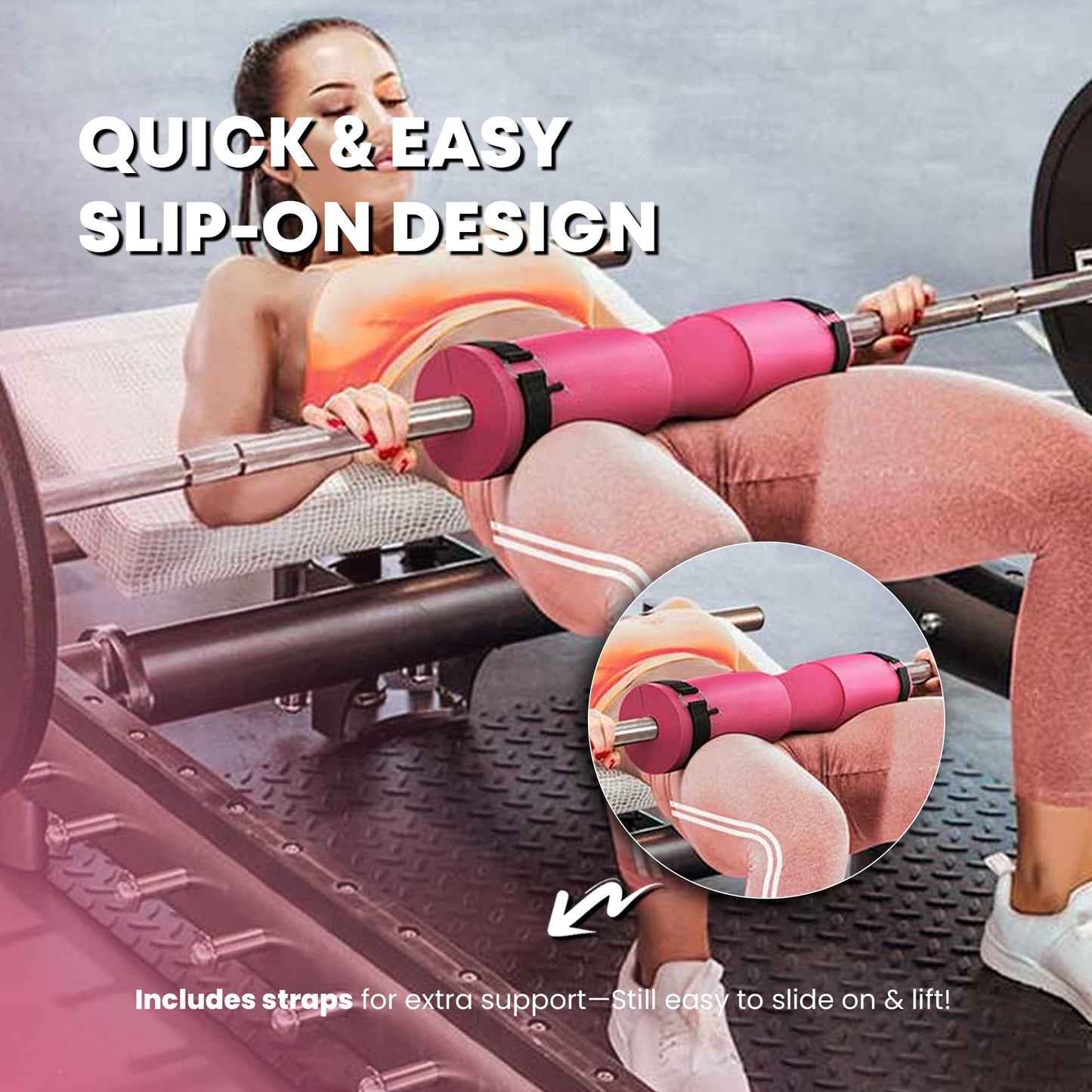 Advanced Squat Pad - Barbell Pad for Hip Thrusts, Squats & Lunges - Neck & Shoulder Squat Bar Pad Cushion Support Foam for Extra ComfortPremium Squat Pad (Pink)