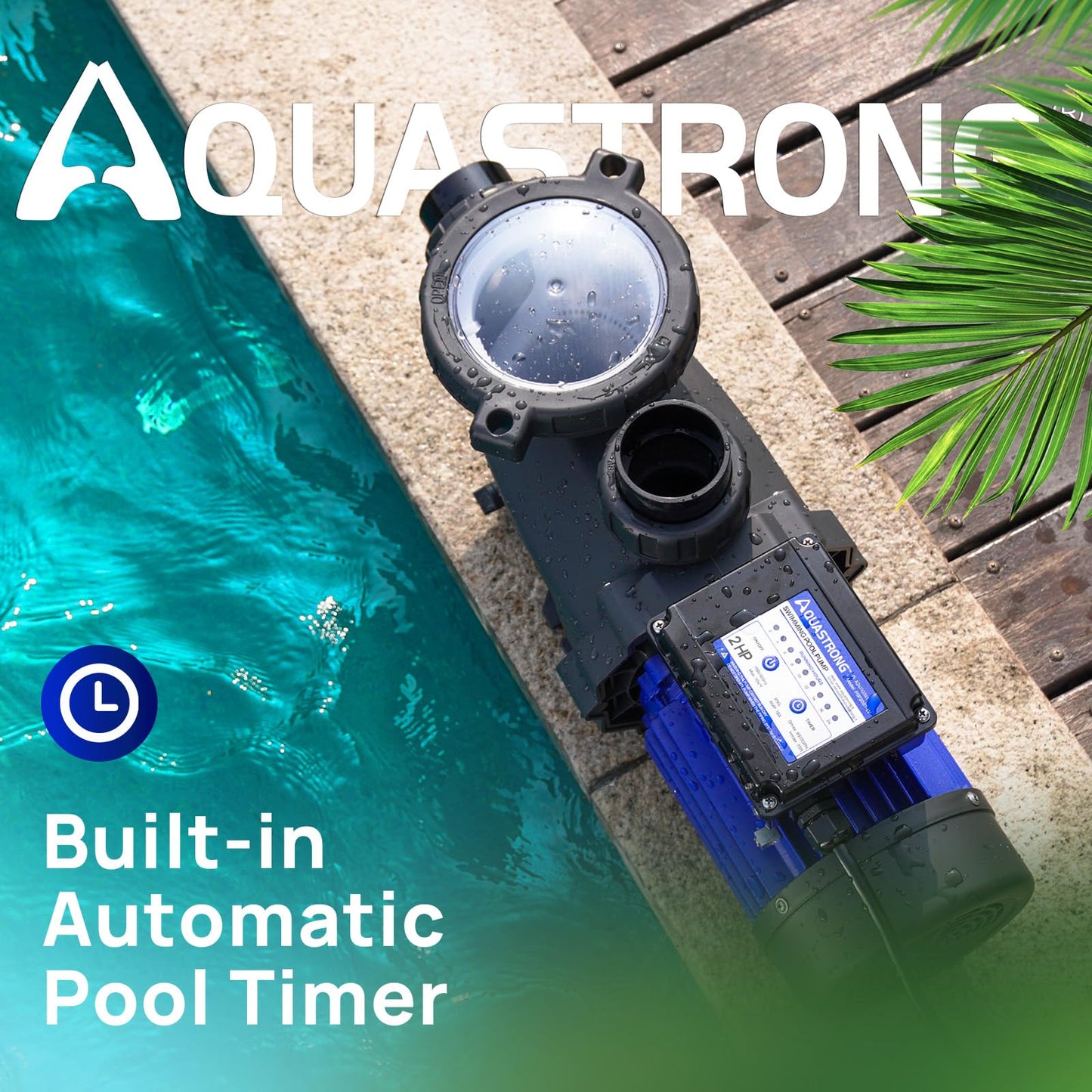 Aquastrong In/Above Ground Pool Pump High Flow Self Primming Swimming Pool Pump,Satin Black