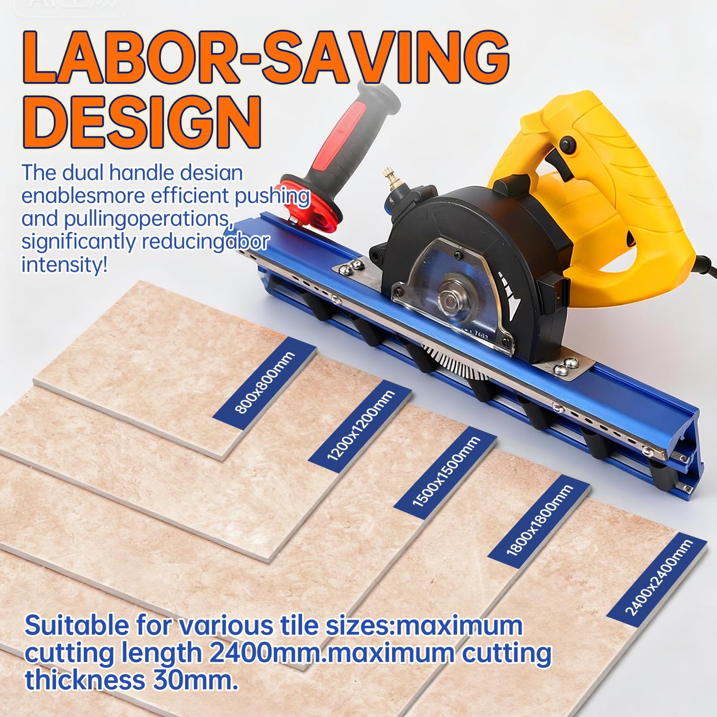 Tile Edge Beveling Tool with 16-Roller Base, 43° Angle Chamfer Machine with Water Cooling & Dust Bag, for Tiles, Paving Stones & Marble|Tile Cutter|Tile Saw