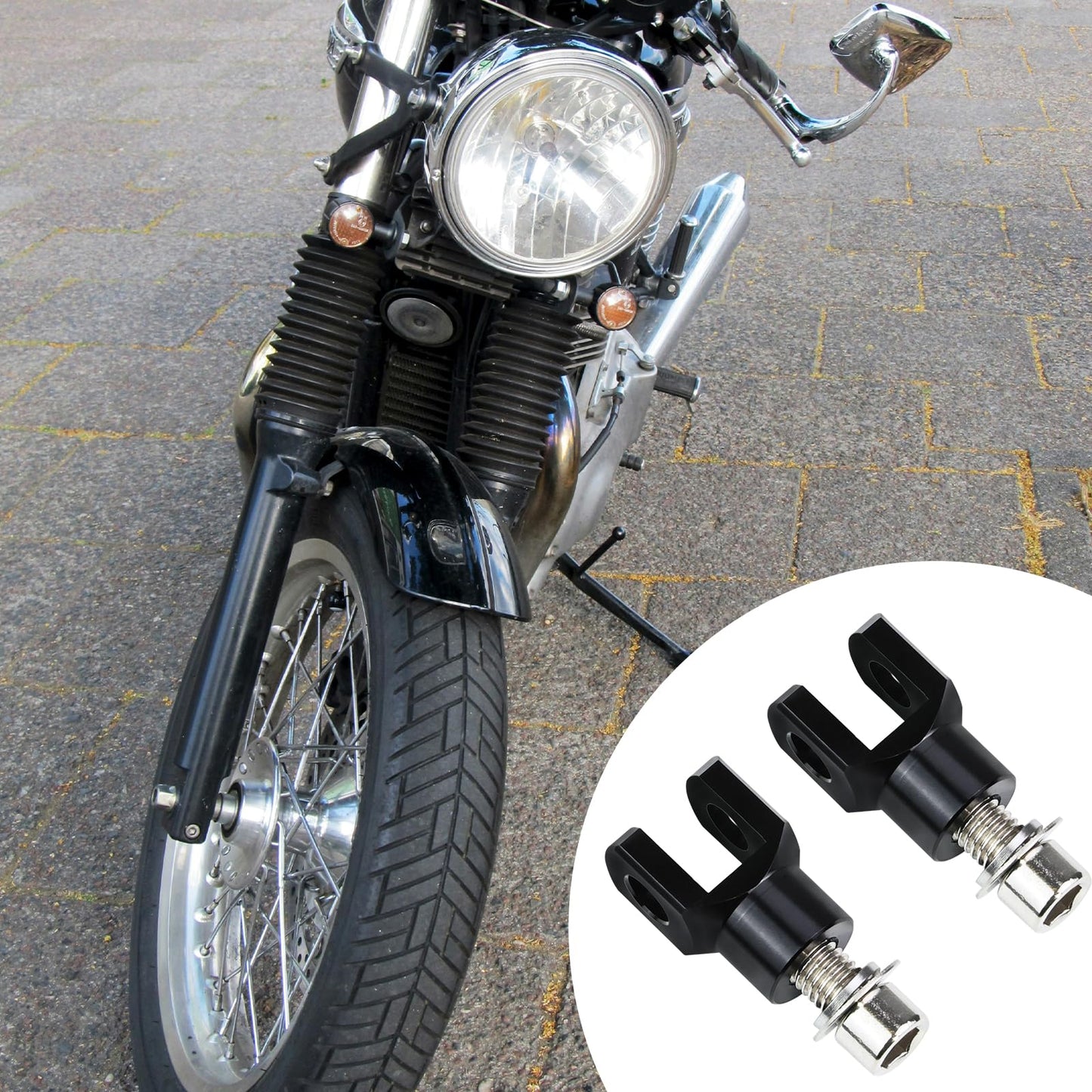 Motorcycle Foot Pegs Mount Supports Compatible with Harley Softail FX FXST FXR Low Rider Sport Glide Footrest Mounting Clevis Hardware Kit (Black)