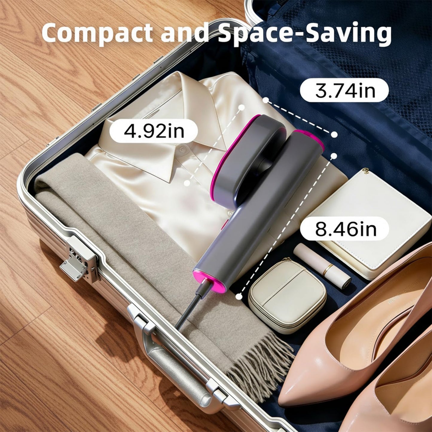Travel Steamer for Clothes, 1200W Handheld Garment Steamer & Iron 2-in-1, 15s Fast Heat-up Portable Steam Iron with Large Ceramic Panel, 120V Mini Ironing Machine for Home, Travel and Business(Red)
