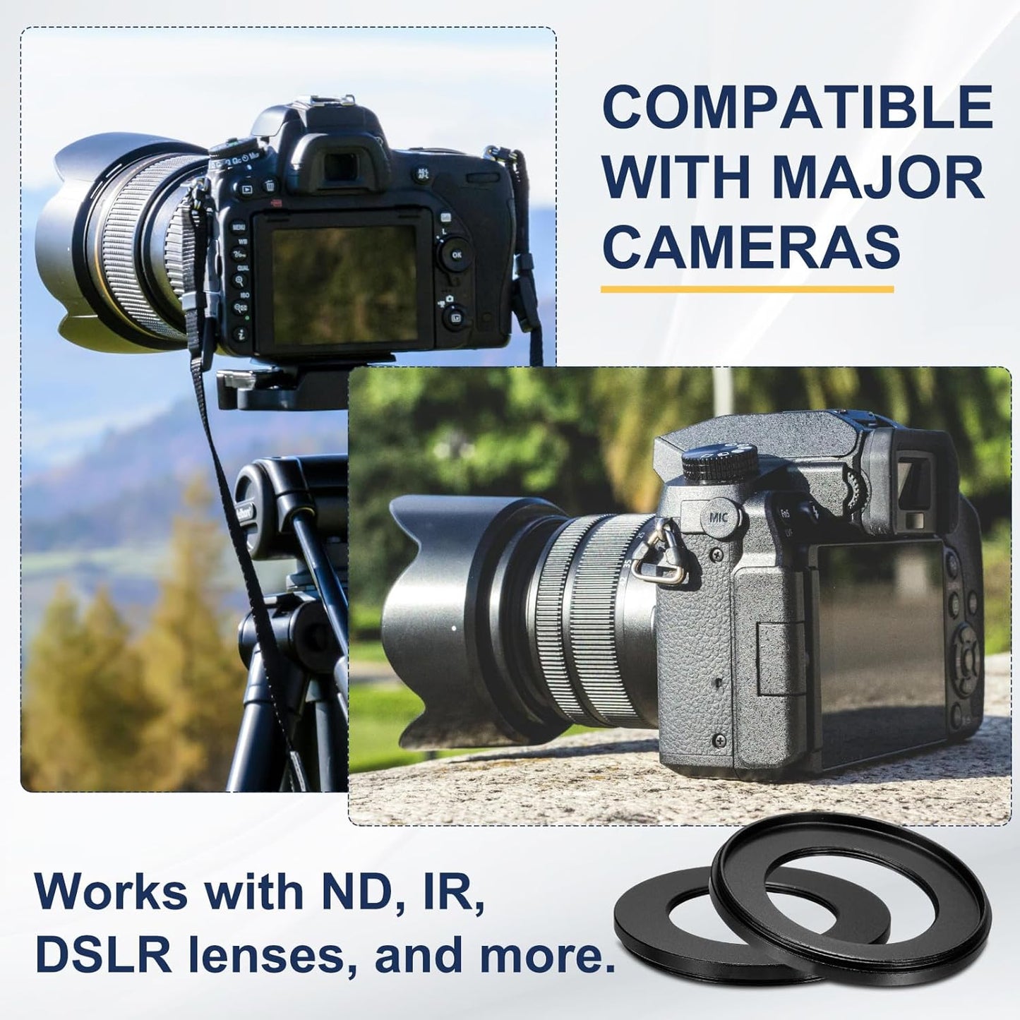 58mm 42mm, PATIKIL Step Down Ring Adapter to Filter Step-Down Rings Camera Lens Filters Metal Ring Digital for ND IR