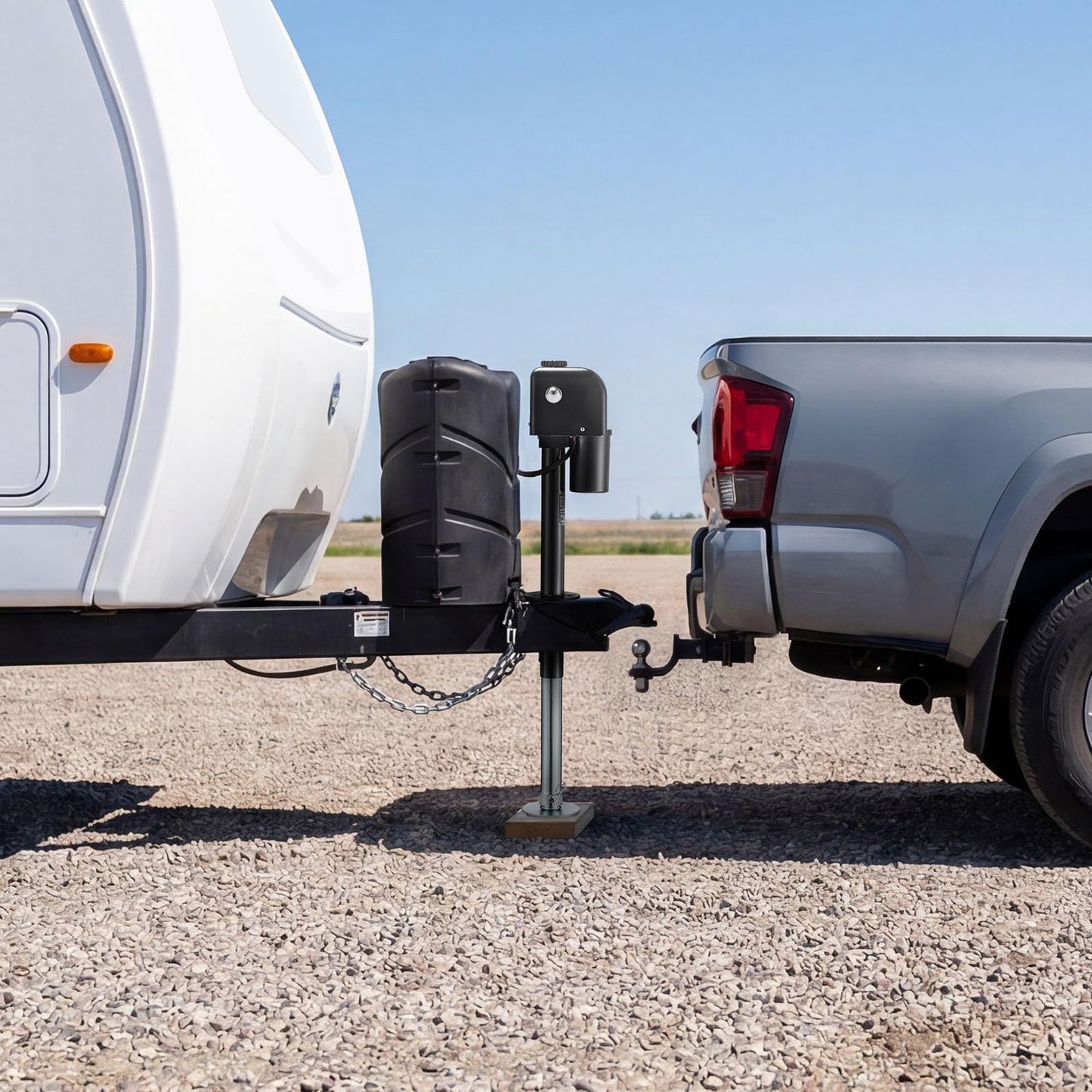 VEVOR Electric Trailer Jack, 7500 lbs Capacity, Electric Power Tongue Jack with Waterproof Protective Cover & LED Light for Travel Trailer, Camper, RV, 9.84-33.85 in Lift, 12V DC with Wiring, Black