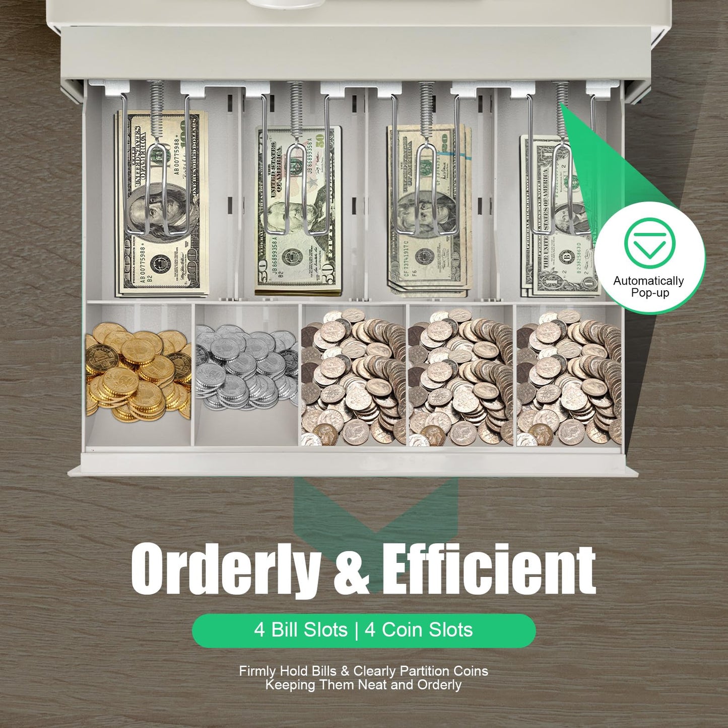 48-Key Electronic Cash Register System – Thermal Printer, Cash Drawer, LCD Displays – Secure Offline POS for Retail, Restaurant, Grocery Store, USB RS232 Connectivity (Black)