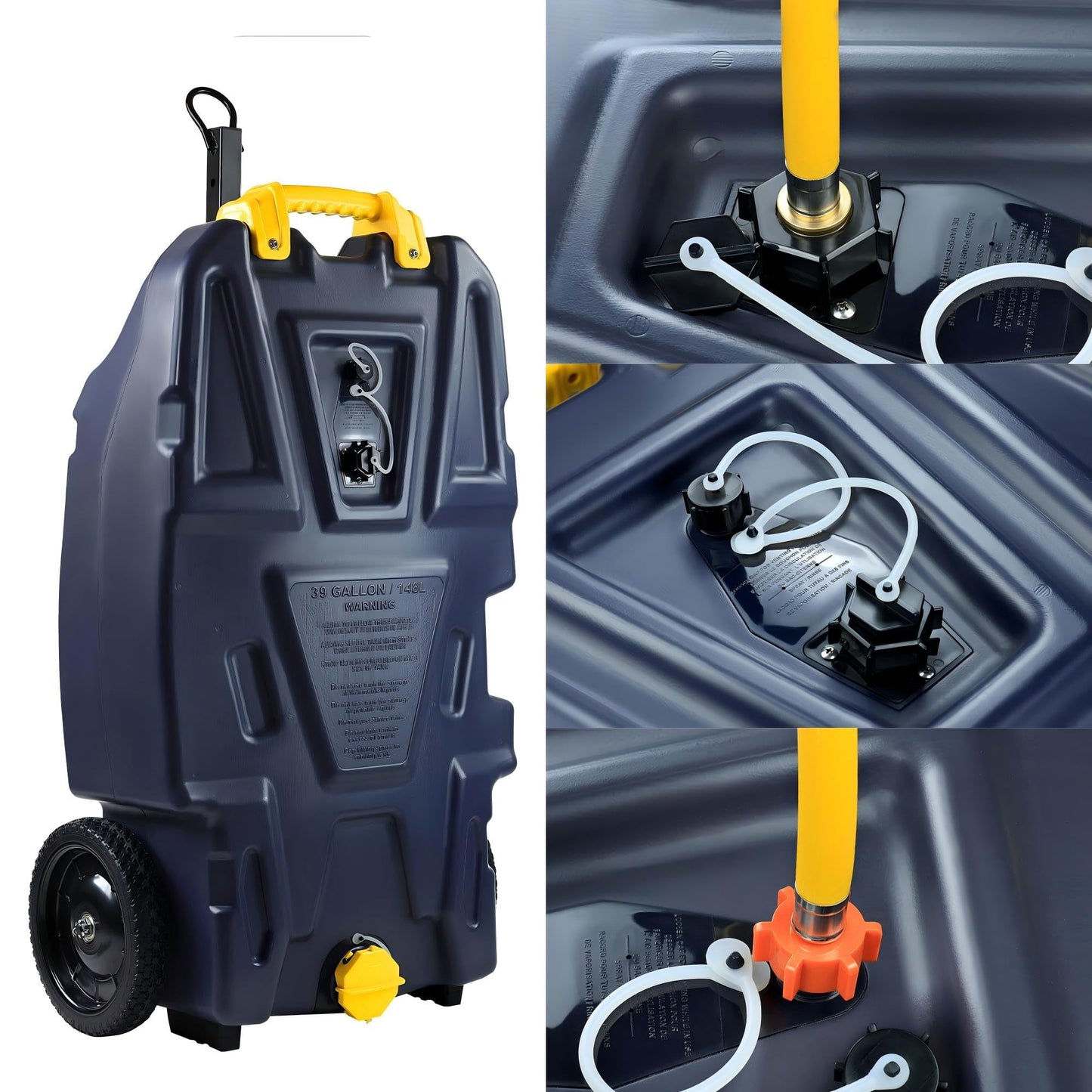 Venustank 39 Gallon RV Portable Waste Tank 2 Wheel Tote Tank