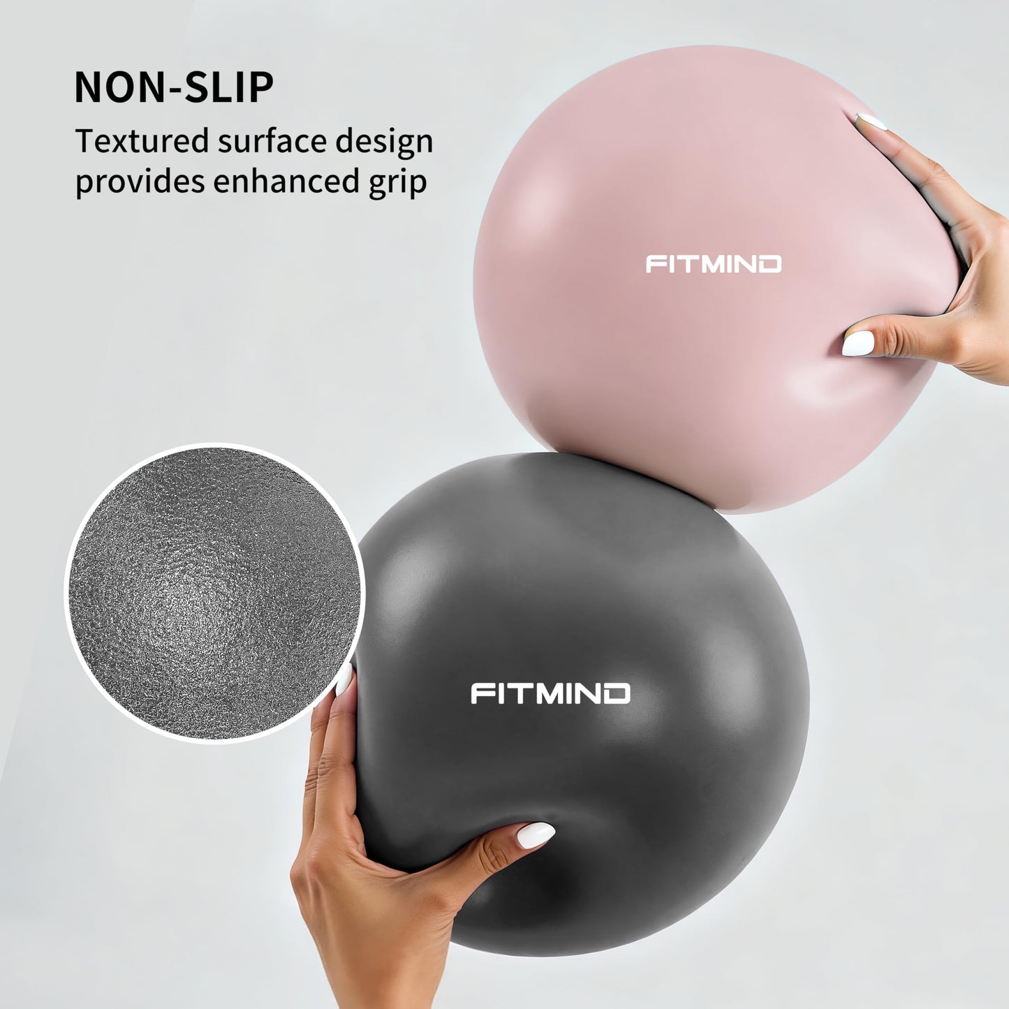 FITMIND Pilates Ball 10 Inch Anti-Burst Slip Resistant Mini Yoga Ball for Fitness, Core Training, Physical Therapy, Balance, Stability, Stretching 200kg 440lbs Capacity - Black