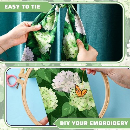 Elegant Wreath Sash - Satin Blank Sashes for Embroidery | Indoor/Outdoor Home Decor (White & Green)