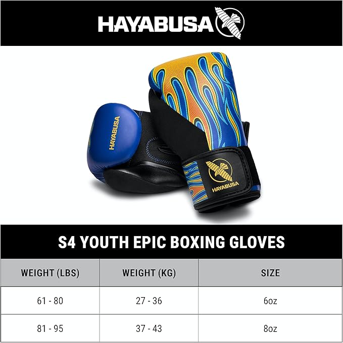 Hayabusa S4 Kids Epic Boxing Gloves for Boys and Girls