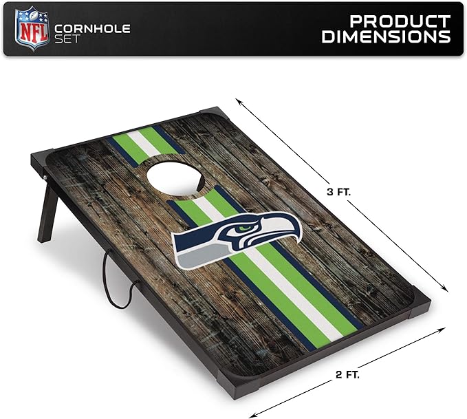 Wild Sports NFL 2' x 3' MDF Deluxe Cornhole Set - with Corners and Aprons