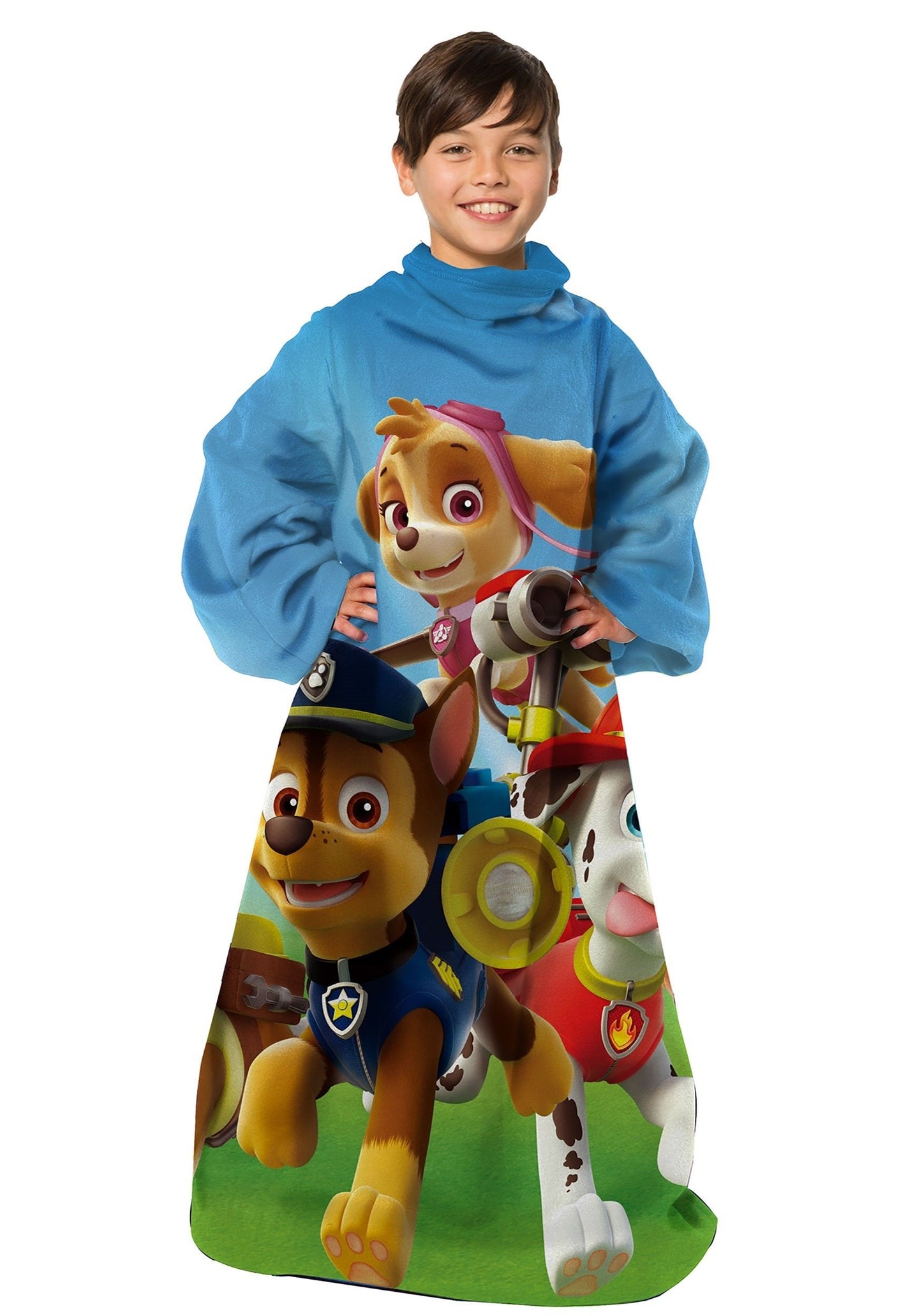 Northwest Nickelodeon's Paw Patrol, 'Race to The Rescue' Youth Comfy Throw Blanket with Sleeves, 48" x 48", Multi Color