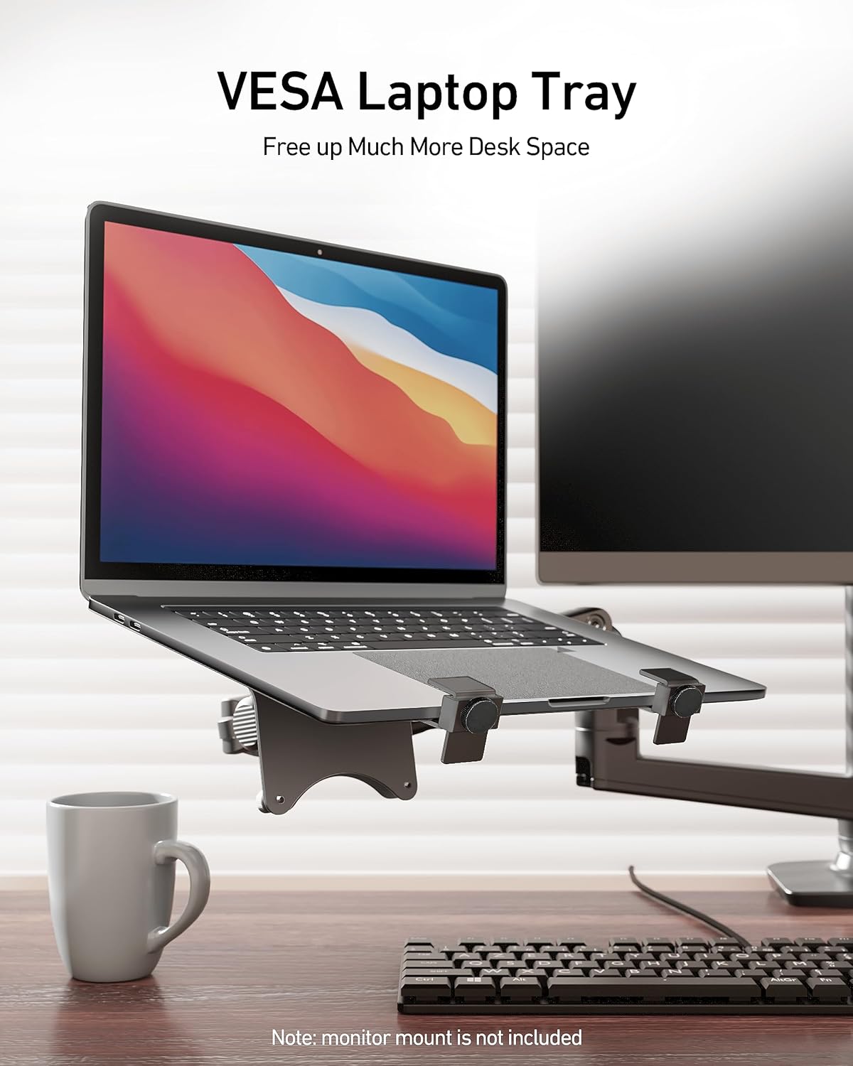 ergounion 100x100mm, 17.3in 28.6lbs Laptop Tray for Monitor Arm - VESA Mount Laptops up to & - Notebook Tray Office