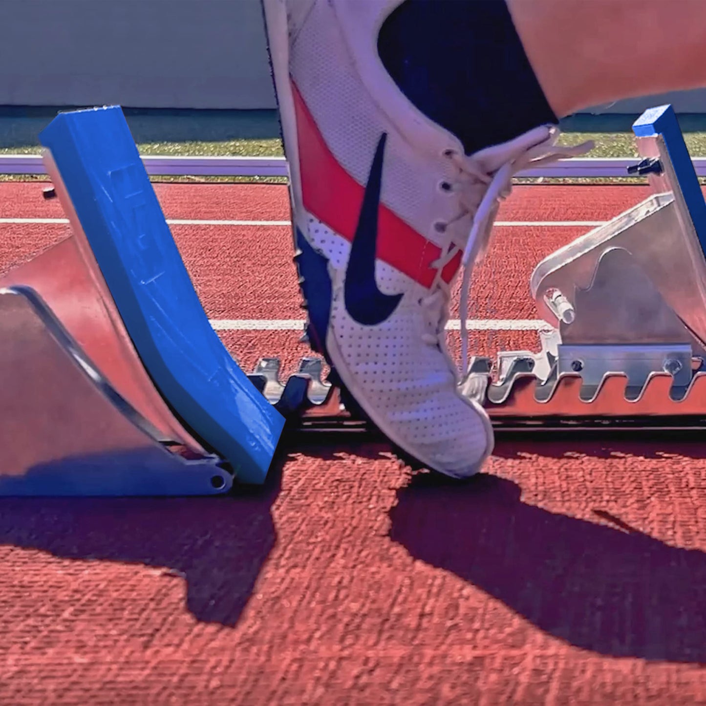 Gill Athletics S2 Starting Block 8" Tall Cast Aluminum Pedals - Designed for High Level Track & Field Competition - Pedals Feature Four Angle Adjustments - Includes 1⁄2” Pyramid Spikes - Royal Blue