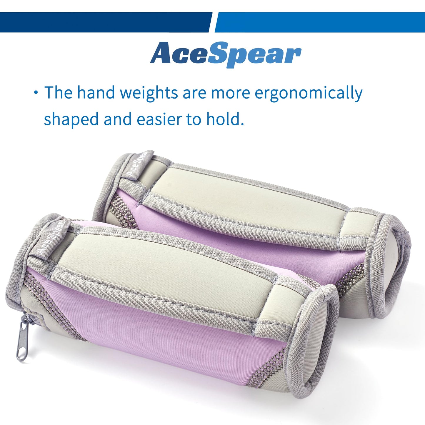 AceSpear Hand Weights for Women Men 1lb 2lbs 3lbs 4lbs Soft Dumbbells of 2, Detachable Walking Weight for Aerobics, Jogging, Running (3 lbs x 2, Purple)