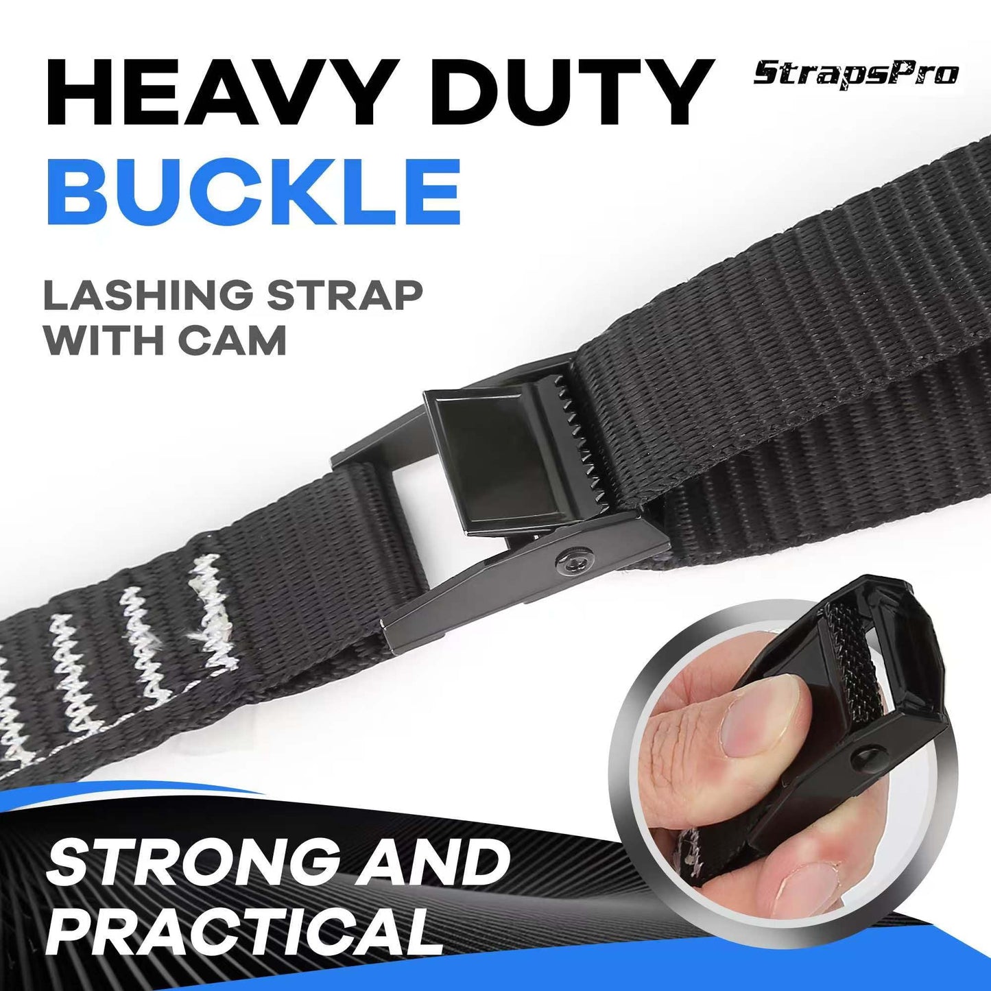 Cinch Strap, 6ft x 1 Inch Wide Lashing Straps with Buckles Adjustable Cam Straps, 1763lbs Heavy Duty Quick Pull Release Utility Nylon Black Cargo Tie Down Straps for Kayak Trucks Trailer Box, 12 Pack