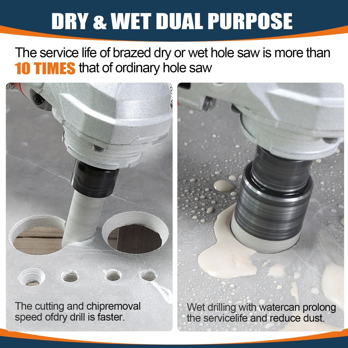 13 PCS Diamond Hole Saw Kit Tile Drill Bits, Diamond Core Drill Bits Set 6/8/10/19/25/35/51/75/100mm+50mm Chamfer Saw +20mm Finger Bit+SDS Adapter Porcelain Hollow Drill Hole Saw for Ceramic, Granite