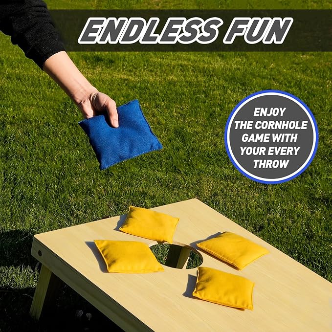 Cornhole Bags Set of 8 Regulation Corn Hole Bean Bags for Cornhole Game, Professional Weather Resistant Corn Hole Bags with Tote Bag