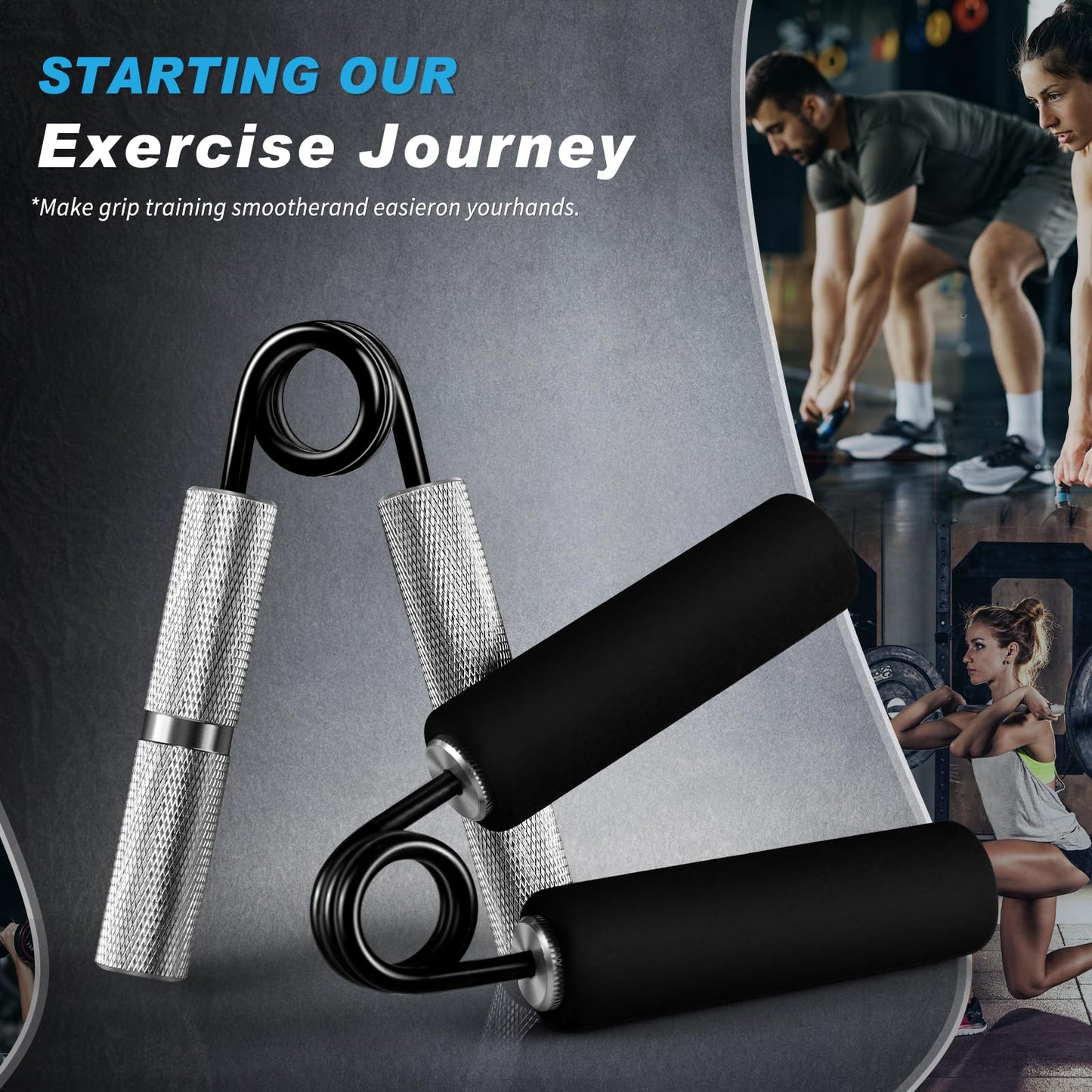 UUJOME Metal Grip Strength Trainer 100lb - Hand Gripper Strengthener Slip Resistant - Grip Trainer Forearm Strengthener for Muscle Building, Hand Sensitivity Training, Hand Rehabilitation Exercising