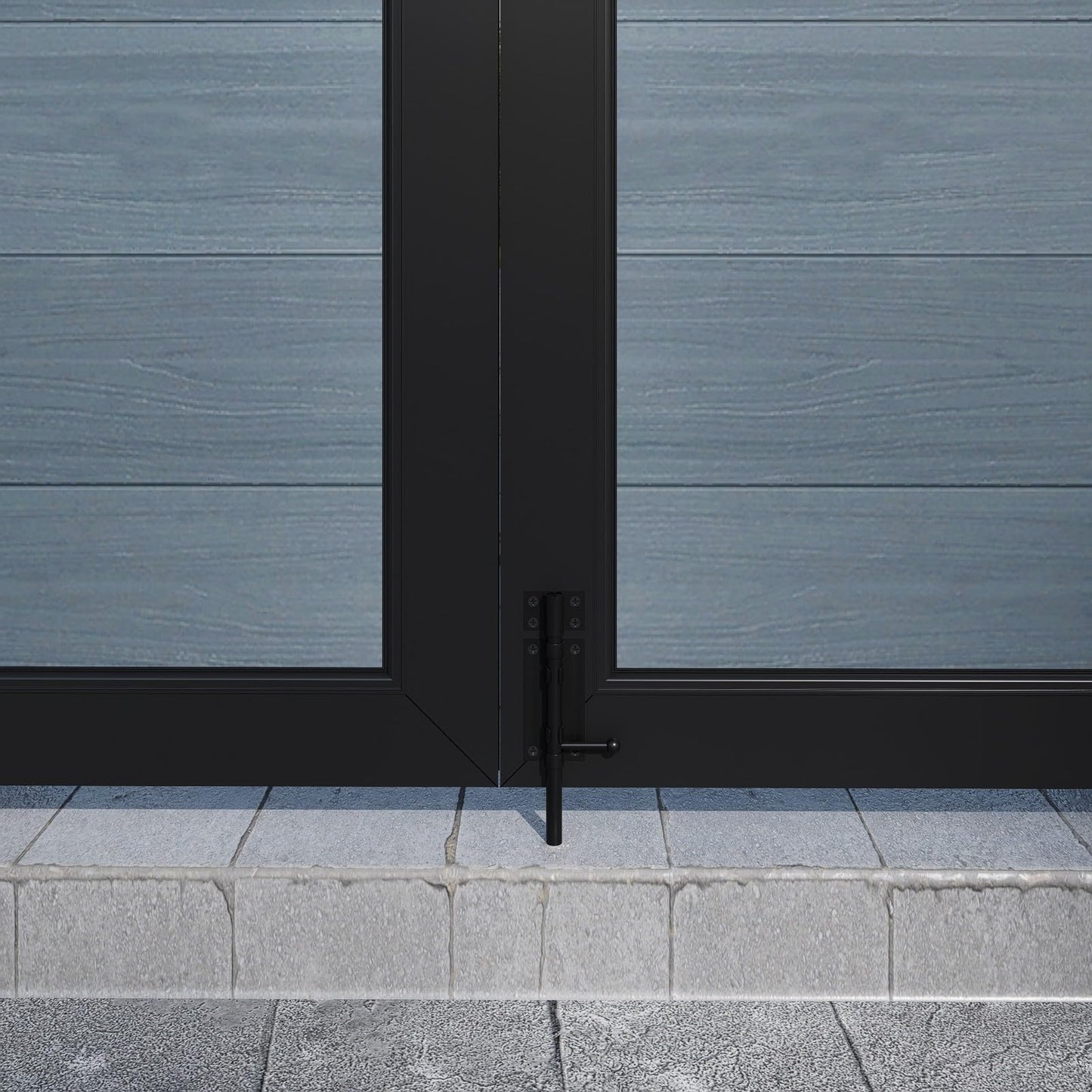 Mondaria 6ft(H)*8ft(W) Wood Plastic Composite Gate for Privacy Fence, Double Fence Gate with Metal Frame and Knob Kits, Grey (Without Post)