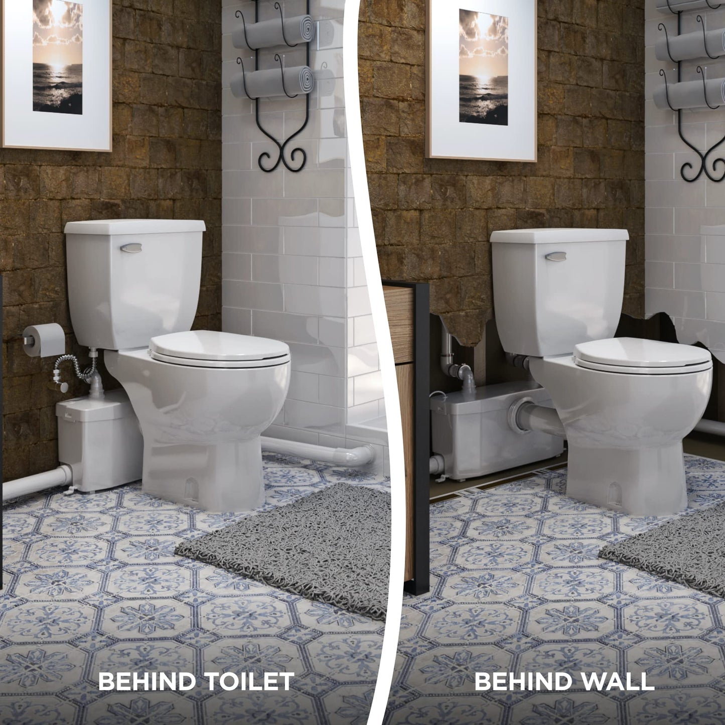 SANIFLO Saniplus + Toilet Bowl Elongated + Toilet Tank Bundle - Residential - White