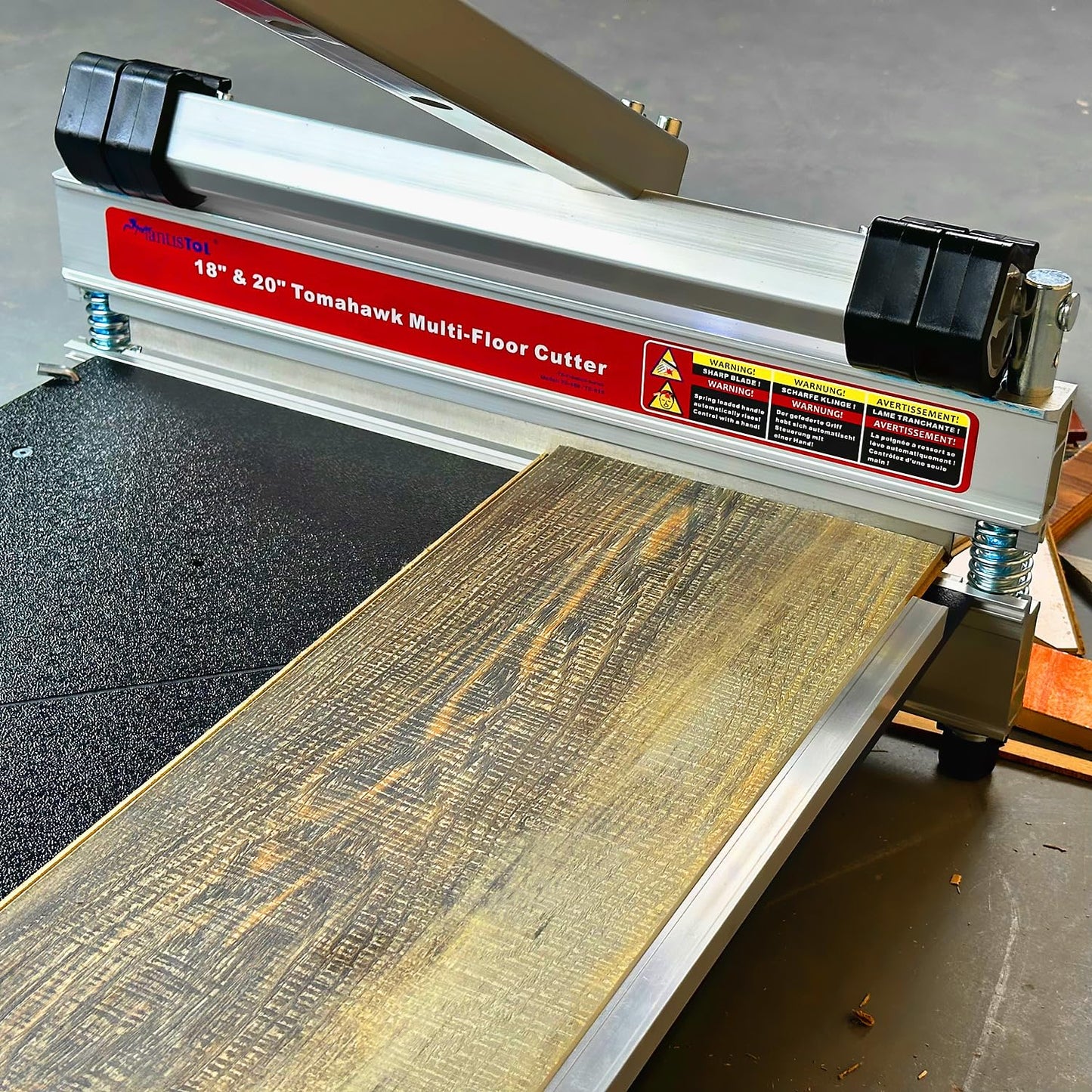 18" Heavy Duty Pro Laminate & Vinyl Floor Cutter, Professional Grade, Versatile, Strong, Full cuts up to 18" Wide and 11/16" (17mm) Thick and Watch The Demo!