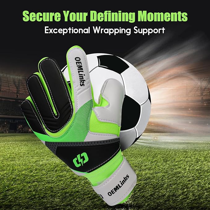Youth&Adult Goalie Goalkeeper Gloves with Finger Protection Breathable Soccer Gloves with Strong Grips，6 Colors，Sizes 7-10