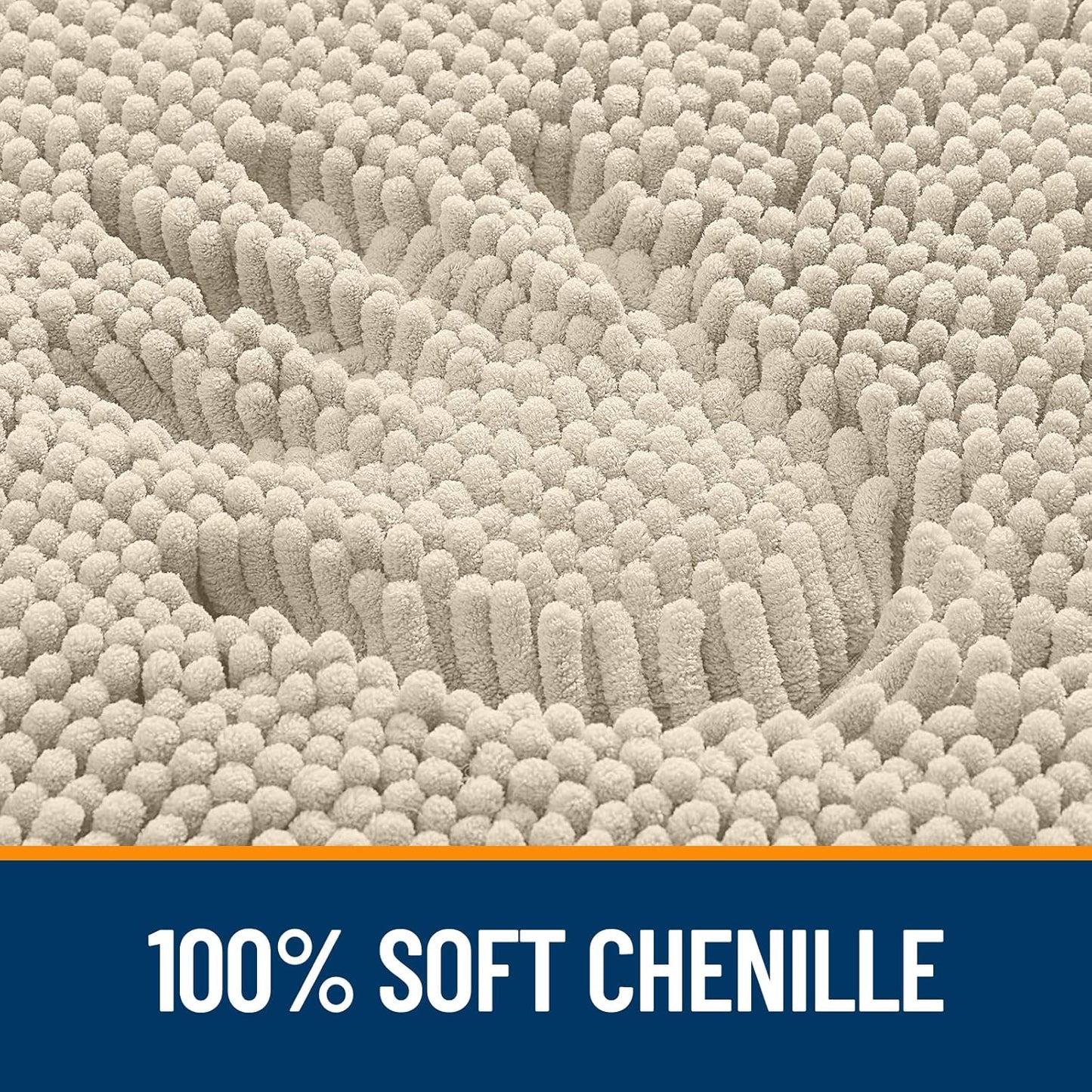 OLANLY Bathroom Runner Rugs - Extra Soft Chenille Bath Mats | Quick-Dry, Machine Washable, 70x24, Sand