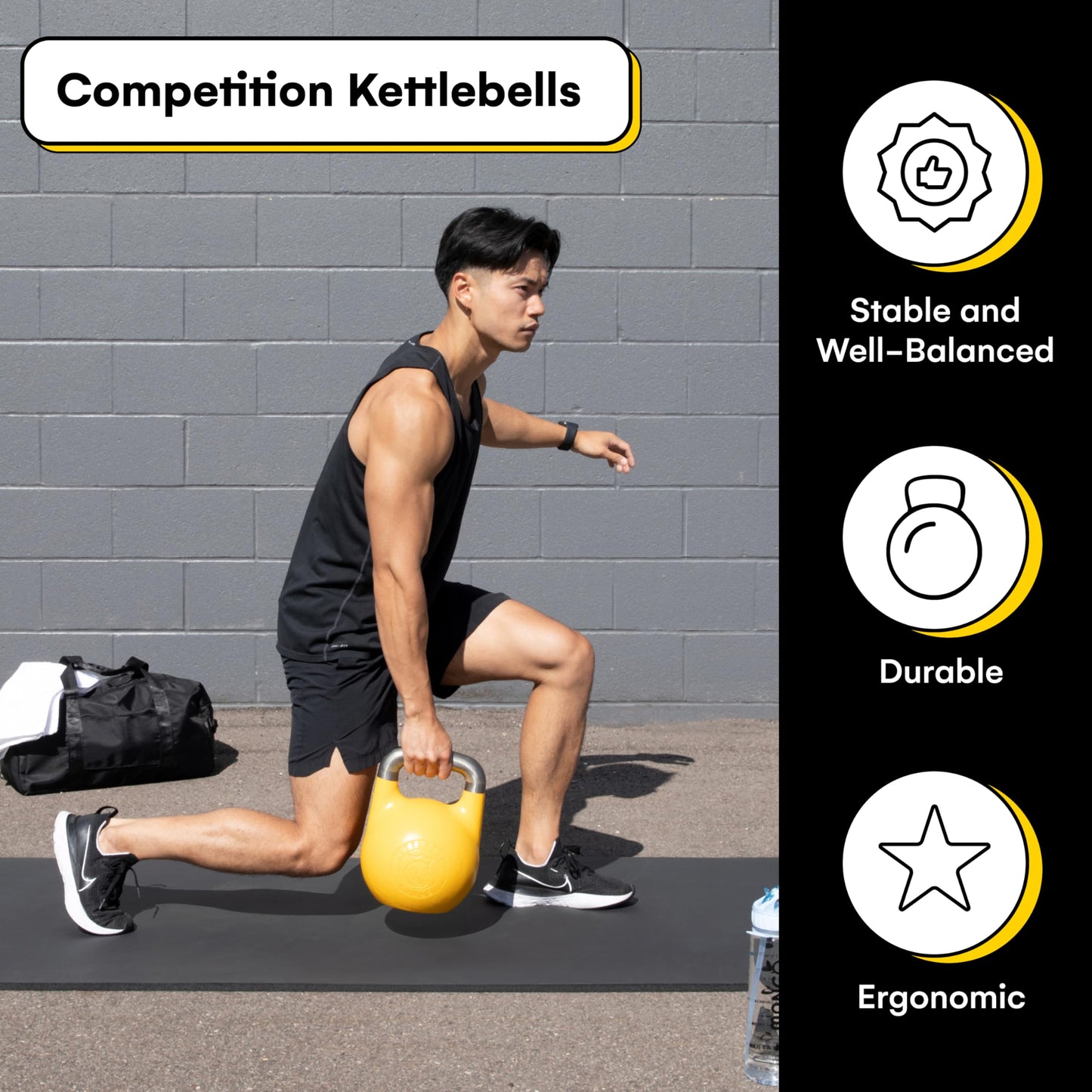 Kettlebell Kings Competition Kettlebells Weight - 33mm handle - 4-32 KG - Hand weights Workout Gym Equipment and Strength training sets for Women and Men - Weights set for Home Gym