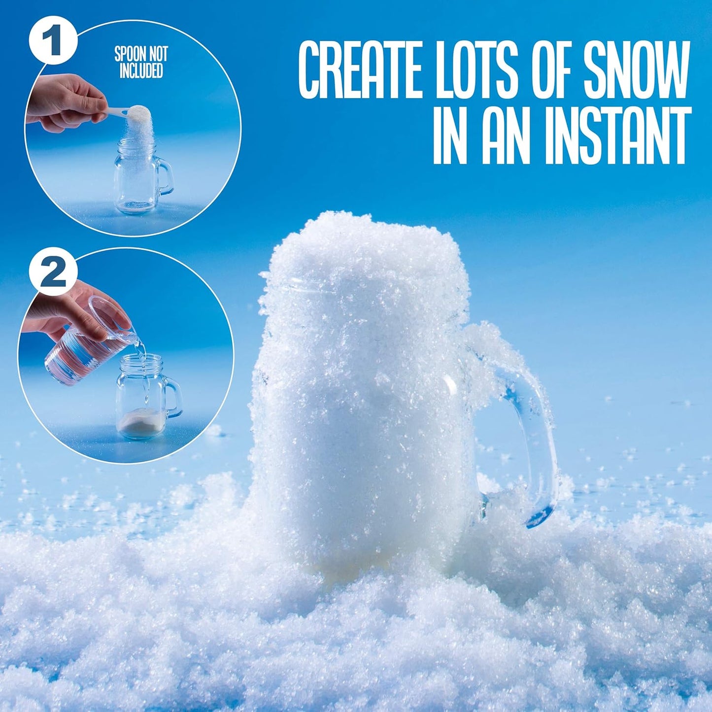 PREXTEX Instant Snow Powder - Create 2 Gallons of Realistic Artificial Snow - Ideal for Winter Decor & Holiday Crafts