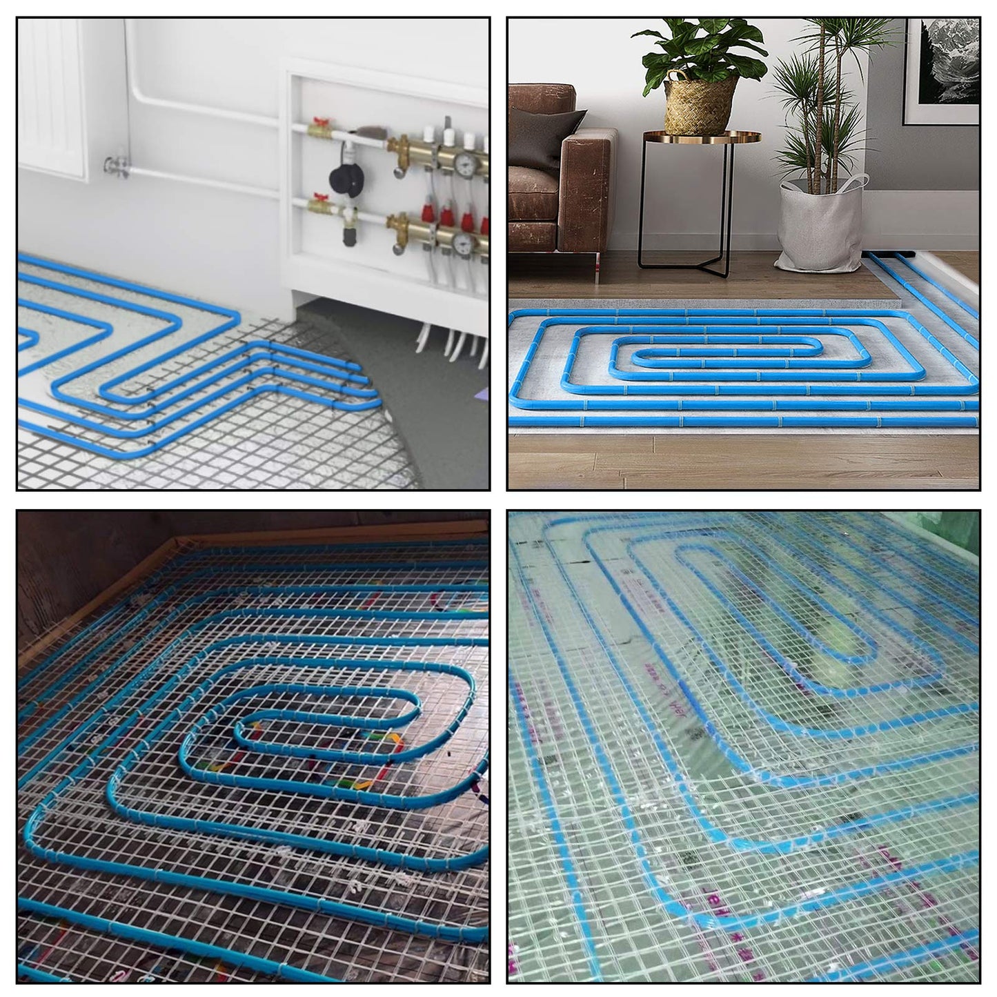 VEVOR PEX-B Pipe 1 Inch X 3 Feet,Non-Oxygen Barrier Flexible Pipe Tubing,Blue for Hydronic Radiant EVOH Floor Heating, Water Plumbing Applications with Cutter& Clamps