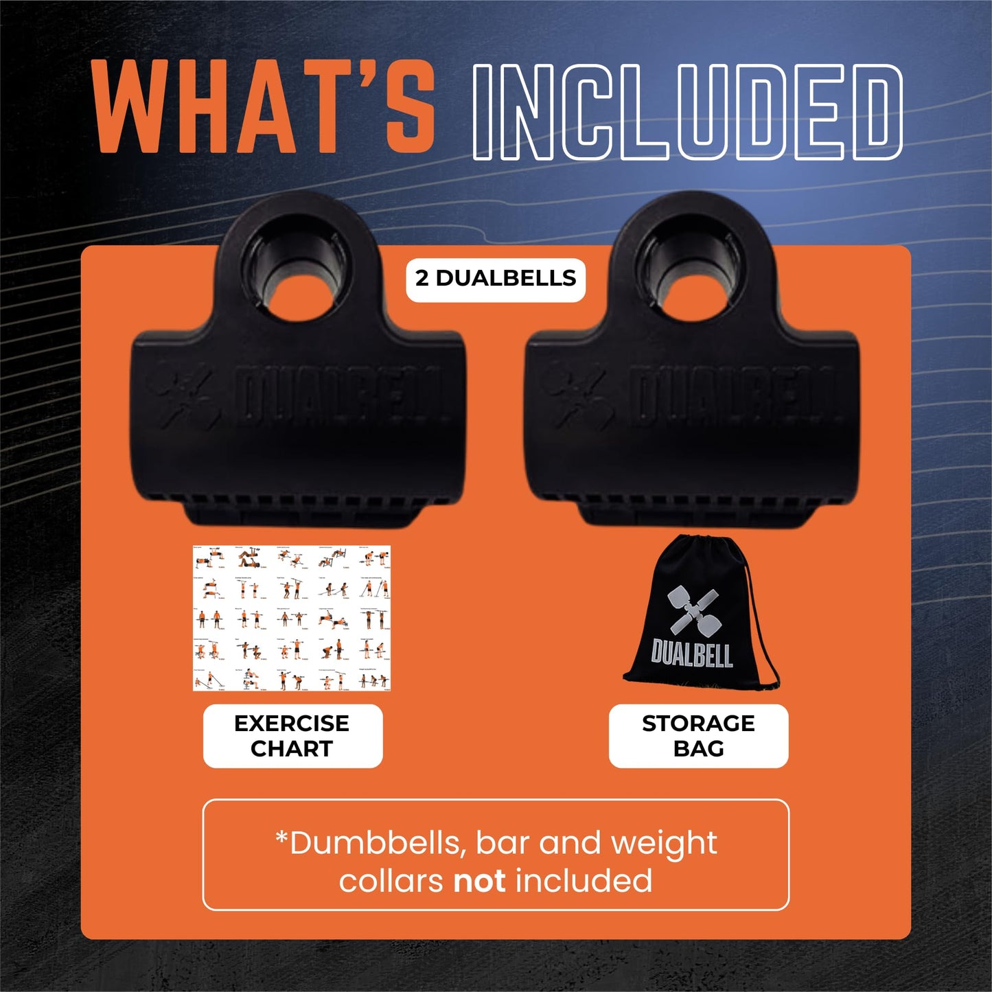 Dualbell Pair- Connect Dumbbells to Barbell (Black)