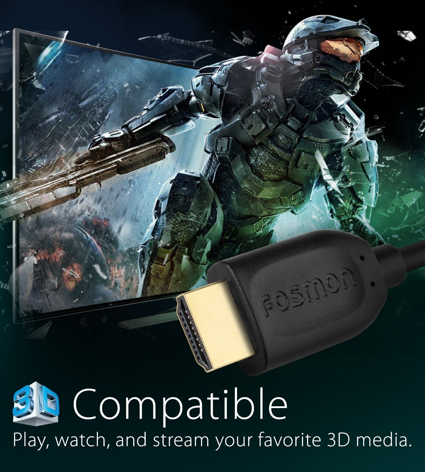 30FT 4K 2.0 4K@60Hz/2160p 18Gbps, 3D, Dolby PS5 1/2 HDMI Cable Long HDMI Cord Support HDCP, ARC, TrueHD Compatible