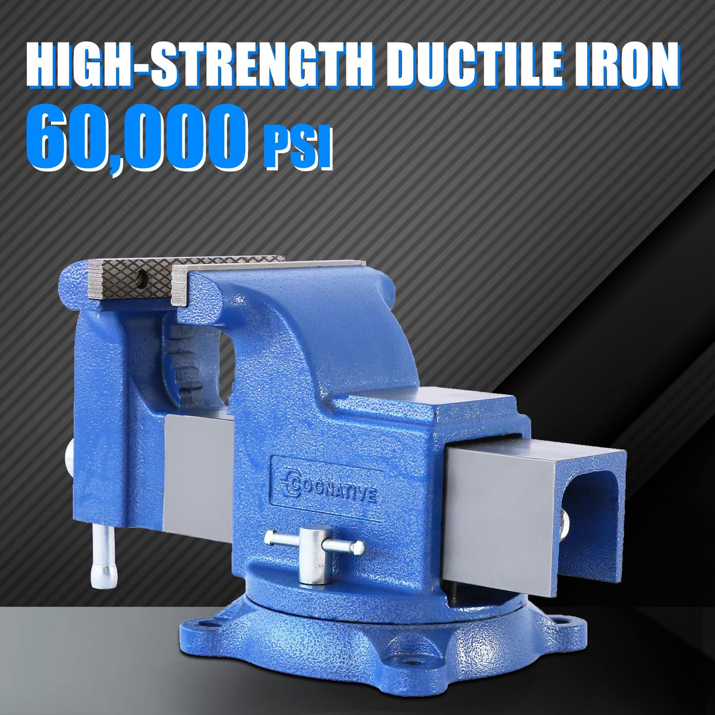 COGNATIVE 6" Heavy-Duty Bench Vise Set Ductile Iron Bench Vise 6 Inch Include Mini Bench Vice Clamp and 6" Vise Jaws
