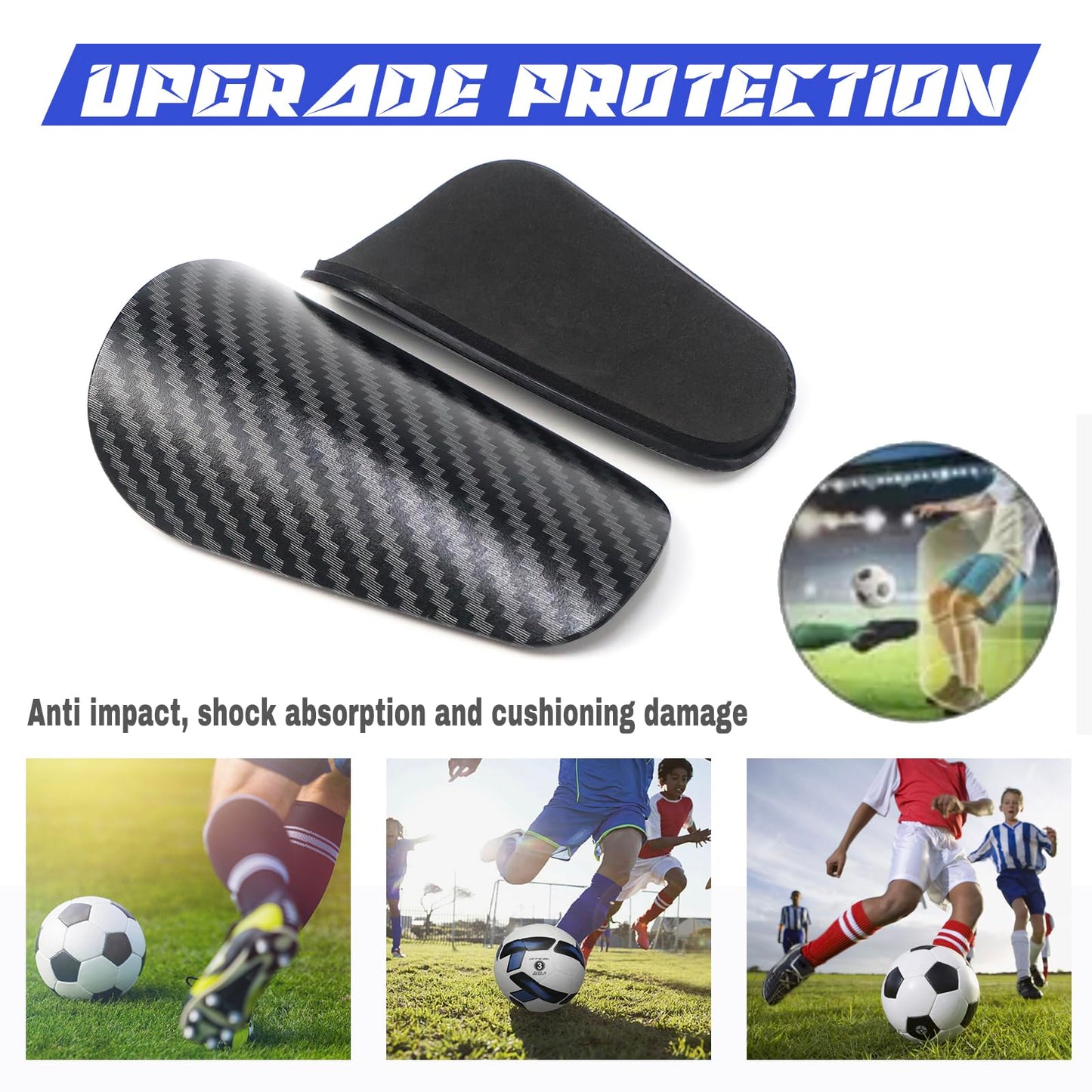 Antoyo Mini Shin Guards Soccer-2 Pairs Small shin Guards and 2 Pairs Strap Shin Fixed Straps for 4-6,Match Equipment Protective Tiny shinguards Soccer