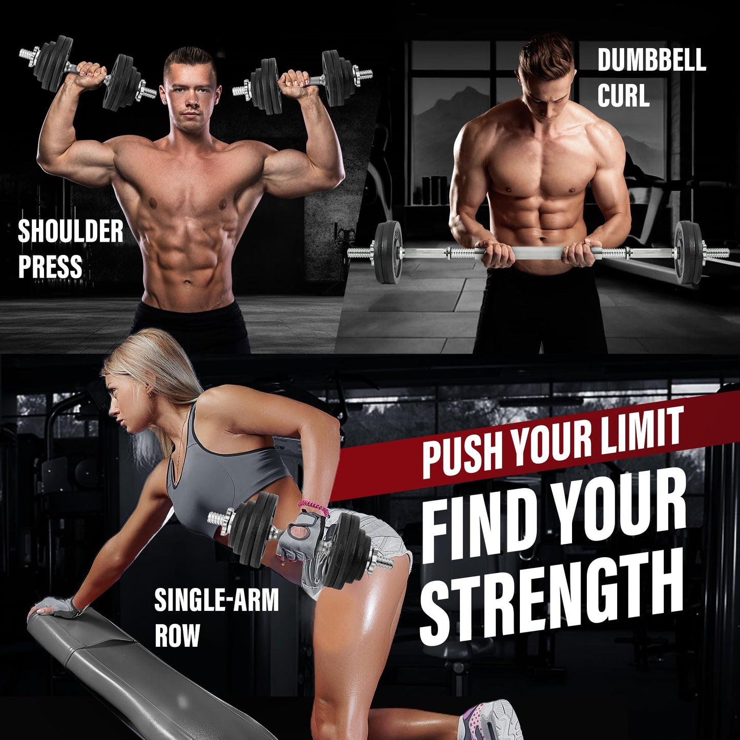 Yes4All 40lbs Pair + Connector Adjustable Dumbbell Set with Weight Plates & Star Lock Collars, 40lbs to 200lbs Adjustable Weight Set
