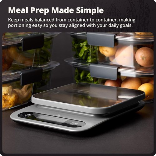 Greater Goods Digital Food Scale - High-Capacity 10kg/22lb Kitchen Scale with 1g Precision | Stainless Steel Platform & Hi-Def LCD