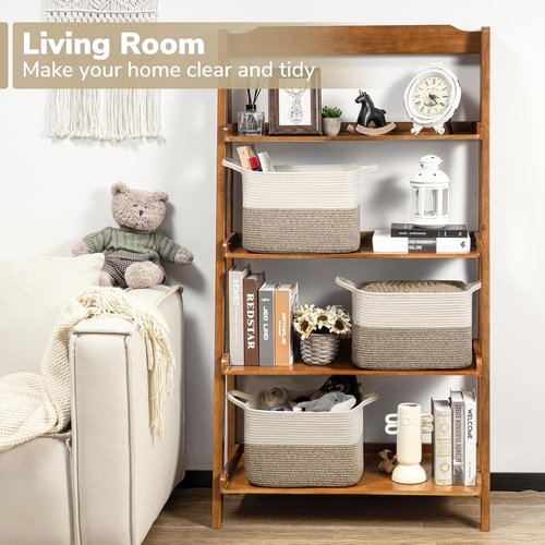 Goodpick Woven Storage Baskets - Versatile Organizing Solution for Home Decor | 13" x 10" x 9", Brown
