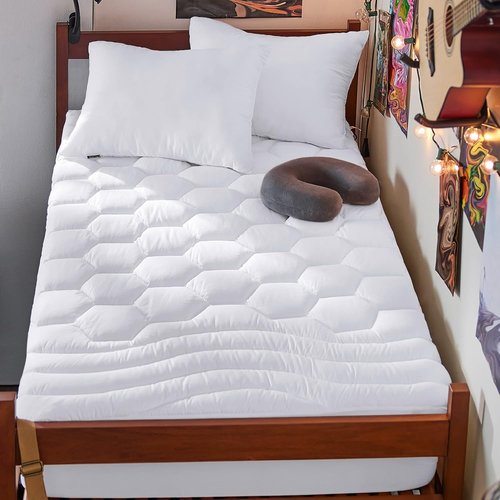 Bedsure Twin XL Mattress Pad - Soft Quilted Topper for College Dorms | Washable, Extra Long 39x80 Inches