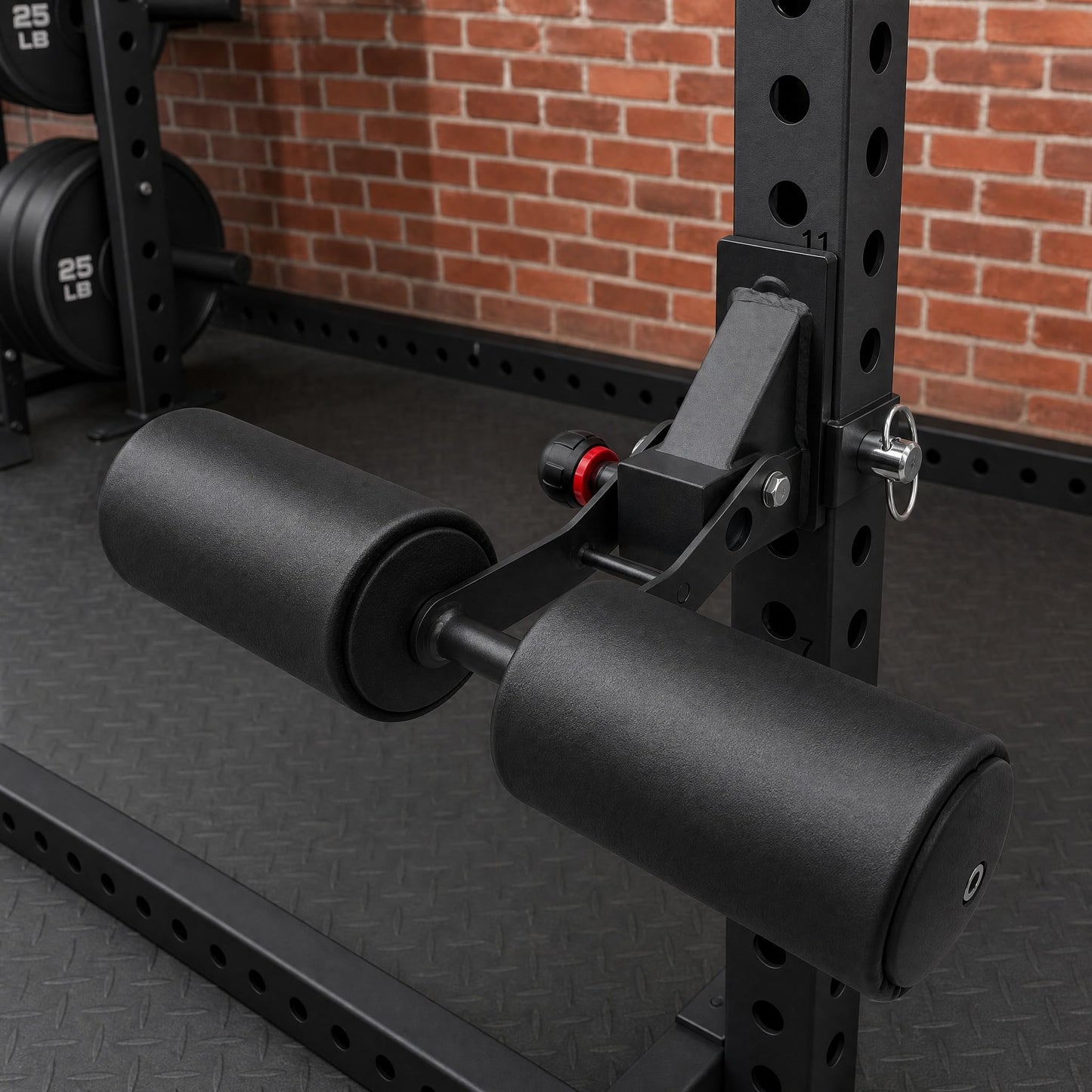 Nordic Hamstring Curl Attachment Bulgarian Squat Belt, Heavy Duty Power Cage Accessories, Compatible with Squat Rack, Home Gym Equipment for Leg Workouts
