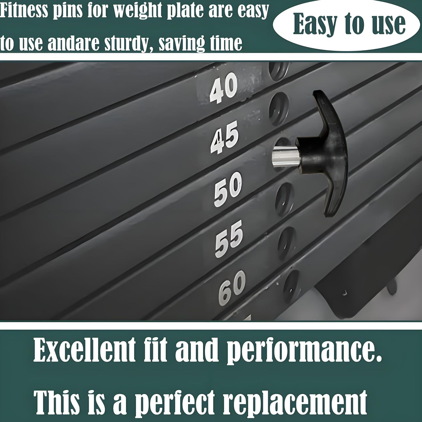 3 Pack Heavy Duty Weight Stack Pin Set, 3/8 Inch Diameter Locking Space 4。4 Inch Weight Stack Pin Extension for Home and Commercial Gym Strength Training Equipment Weight Pins