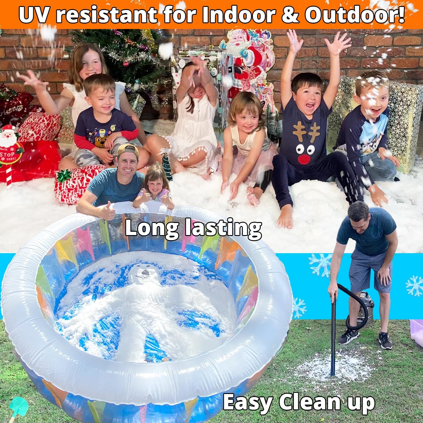 PARTY GOAT Instant Snow Powder - Create 7 Gallons of Fake Snow for Indoor & Outdoor Fun | 18oz
