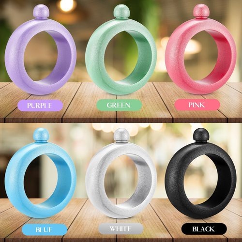 Dandat 6 Set Bracelet Bangle for Women 3.5 oz Stainless Steel Bangle Bottle for Wedding, Bridesmaid, Birthday, Bridal Shower, Party, Bachelorette (Elegant Colors)