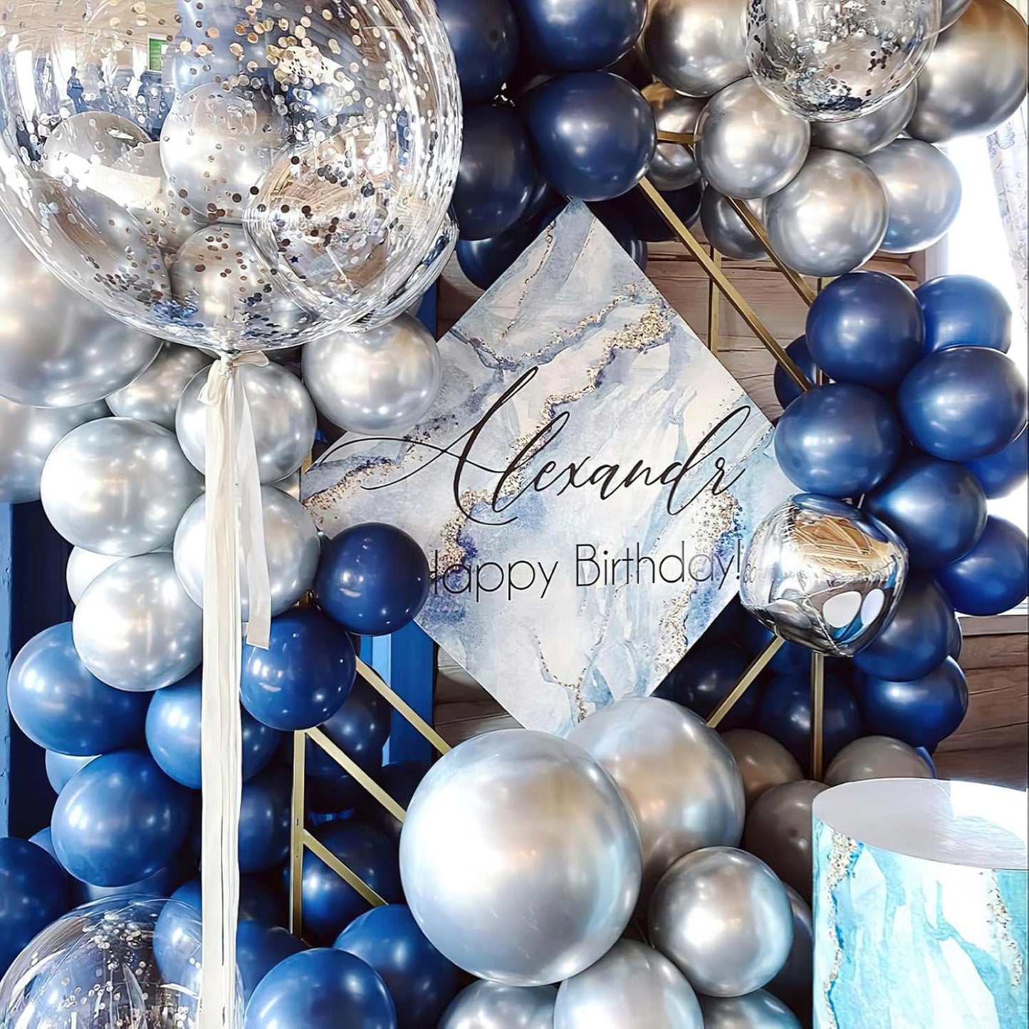 PartyWoo Navy Blue Balloons - 101pcs 12 Inch Dark Blue Latex Helium Balloons for Celebrations